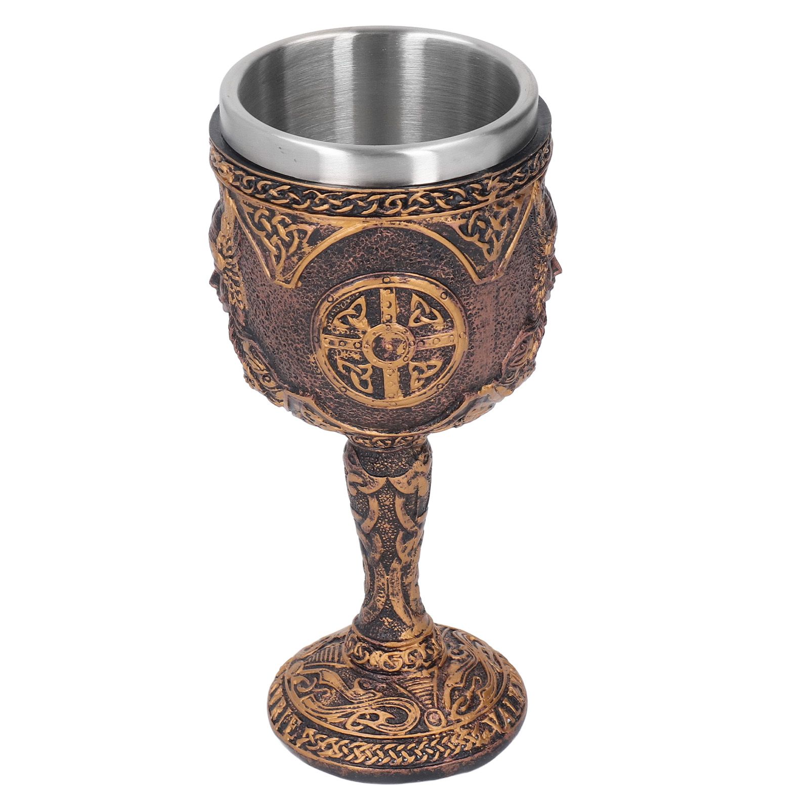 Nordic Wine Goblet Resin Shell Stainless Steel Unique Retro Beer Cup for Cocktails Whisky Red Wine - Image 3