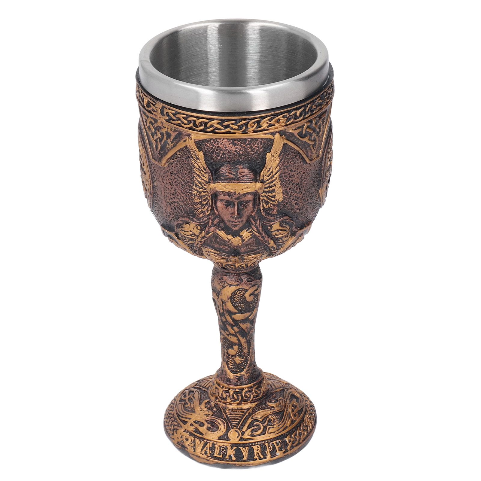 Nordic Wine Goblet Resin Shell Stainless Steel Unique Retro Beer Cup for Cocktails Whisky Red Wine - Image 4
