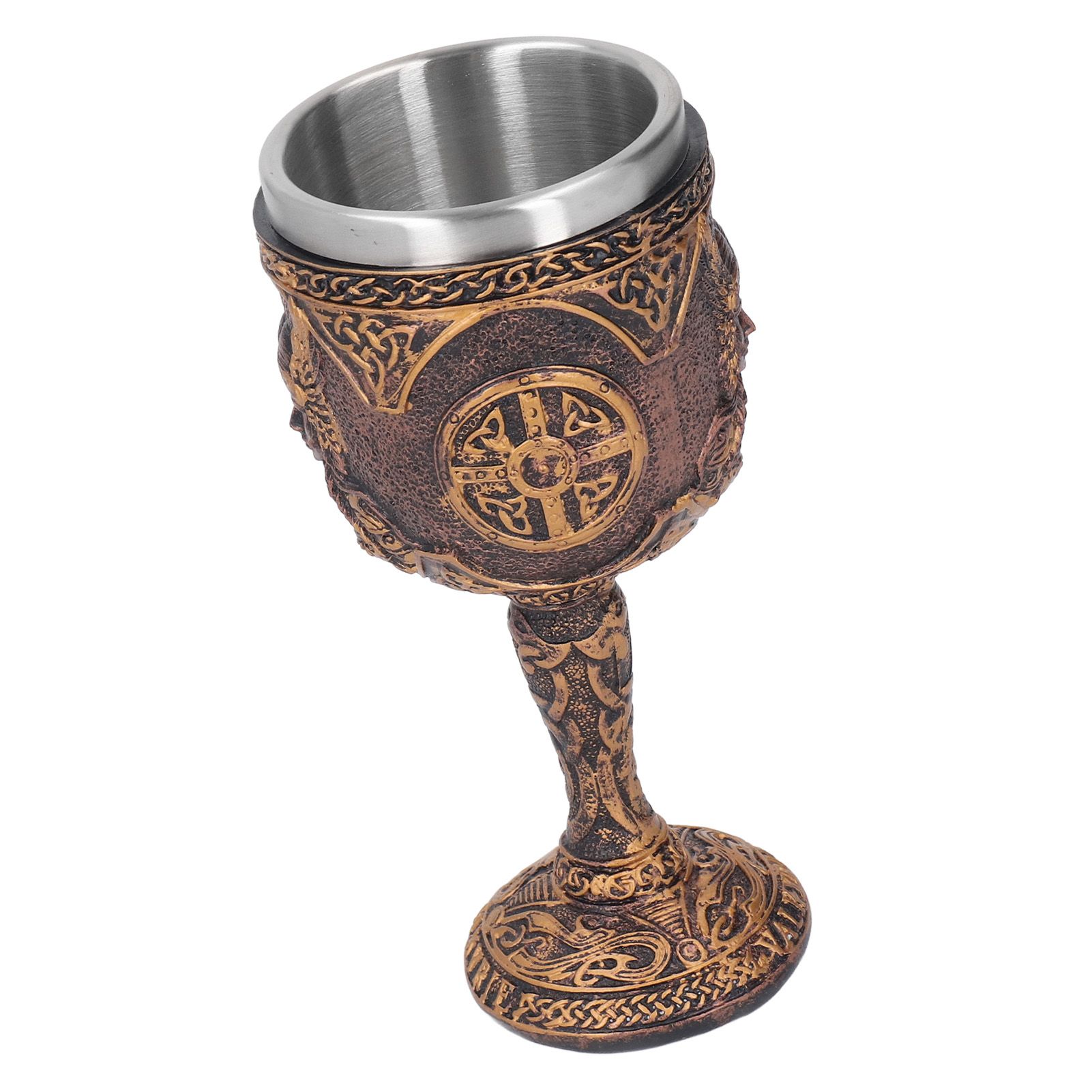 Nordic Wine Goblet Resin Shell Stainless Steel Unique Retro Beer Cup for Cocktails Whisky Red Wine - Image 5