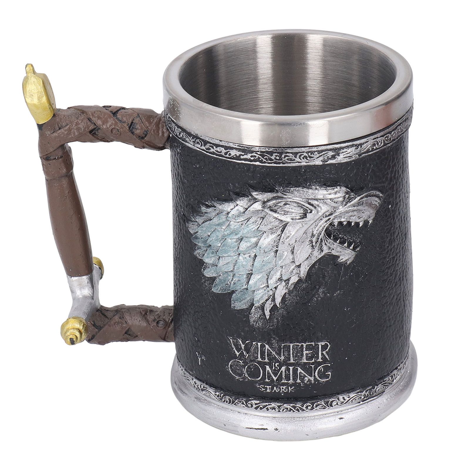 Stainless Steel Liner Mug Resin Decorative Hand Painted Beer Cup for Home Bar KTV Restaurant Large - Image 3