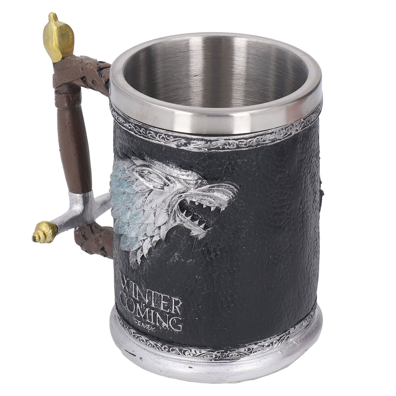 Stainless Steel Liner Mug Resin Decorative Hand Painted Beer Cup for Home Bar KTV Restaurant Large - Image 5