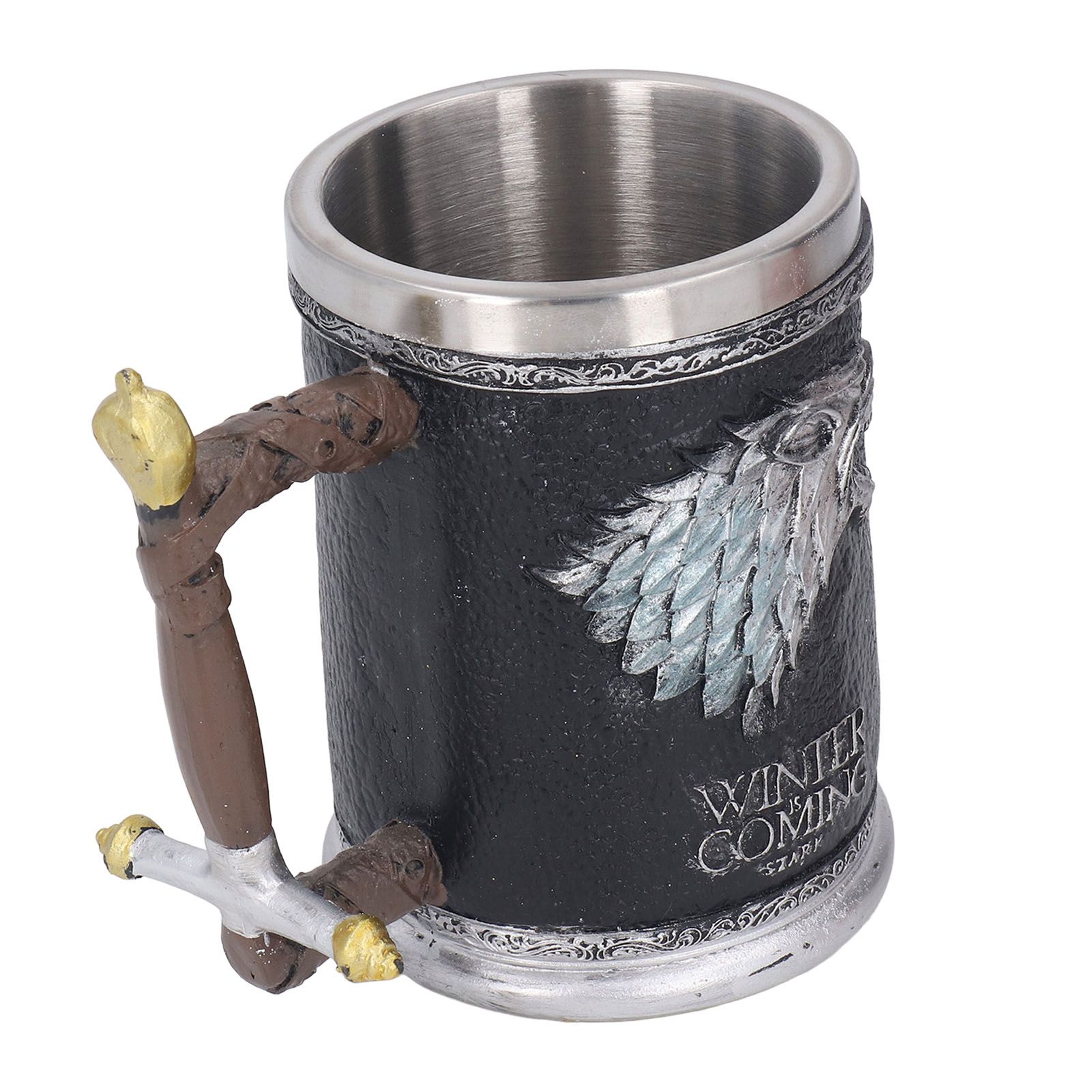 Stainless Steel Liner Mug Resin Decorative Hand Painted Beer Cup for Home Bar KTV Restaurant Large - Image 6