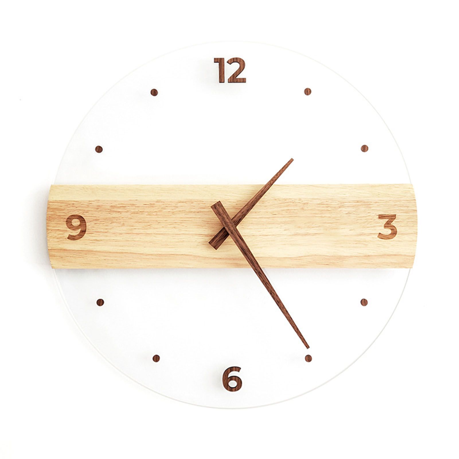 Wall Clock Silent Round Decorative Modern Acrylic Panel Hanging Clock for Living Room Bedroom Office - Image 1