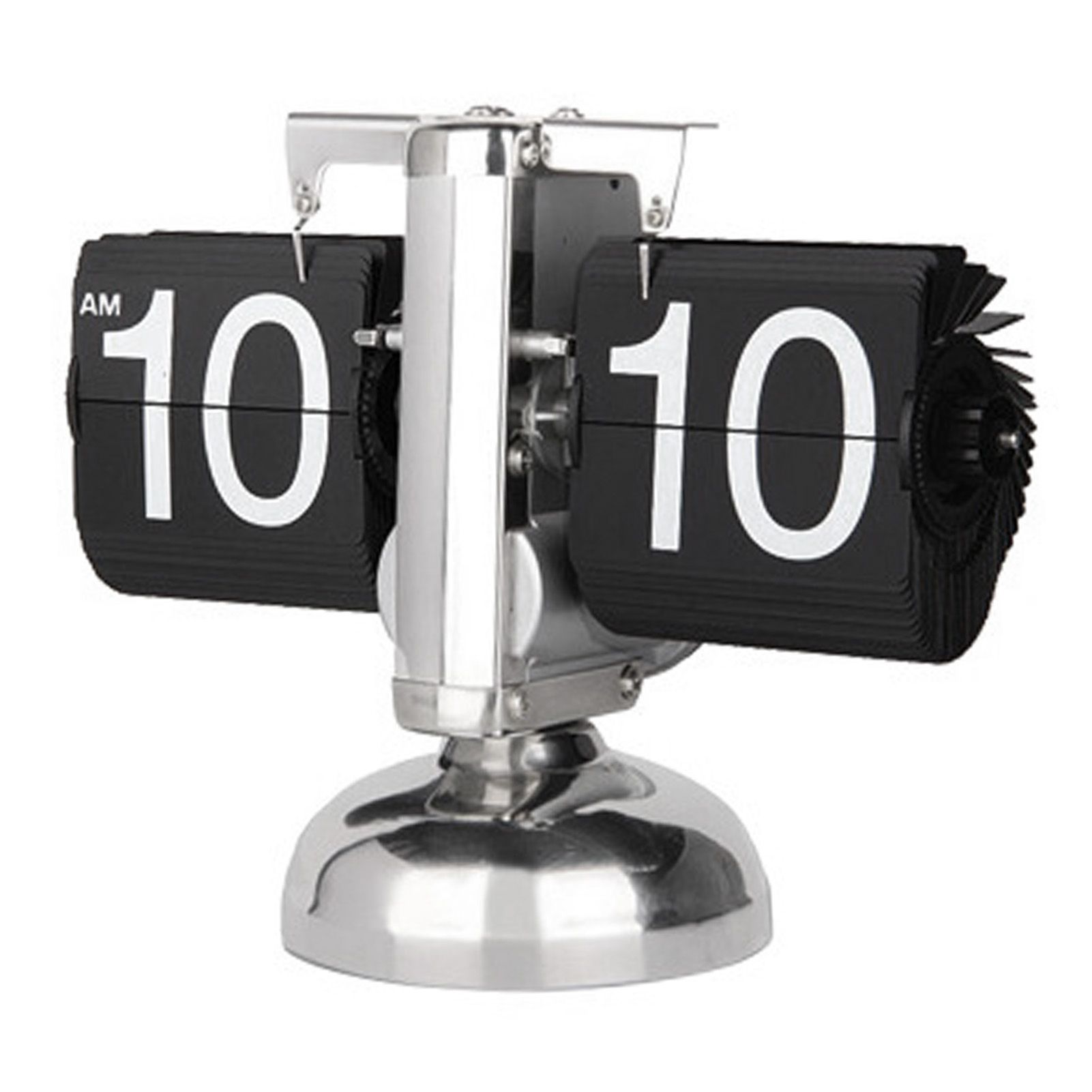 Digital Flip Down Clock Retro Minimalist Single Foot Mechanical Auto Flip Clock Desk Clock for Home Livingroom Black - Image 2