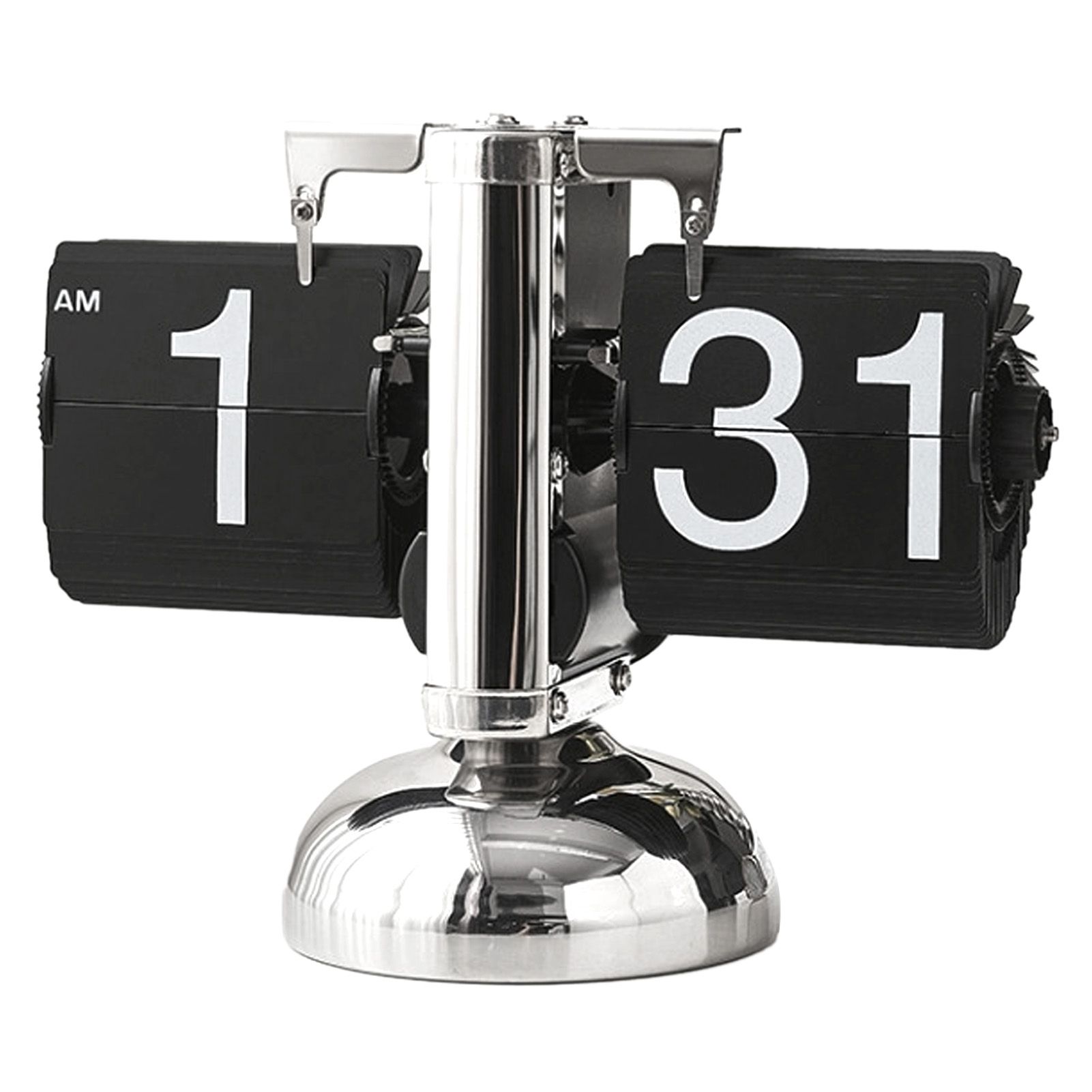 Digital Flip Down Clock Retro Minimalist Single Foot Mechanical Auto Flip Clock Desk Clock for Home Livingroom Black - Image 4