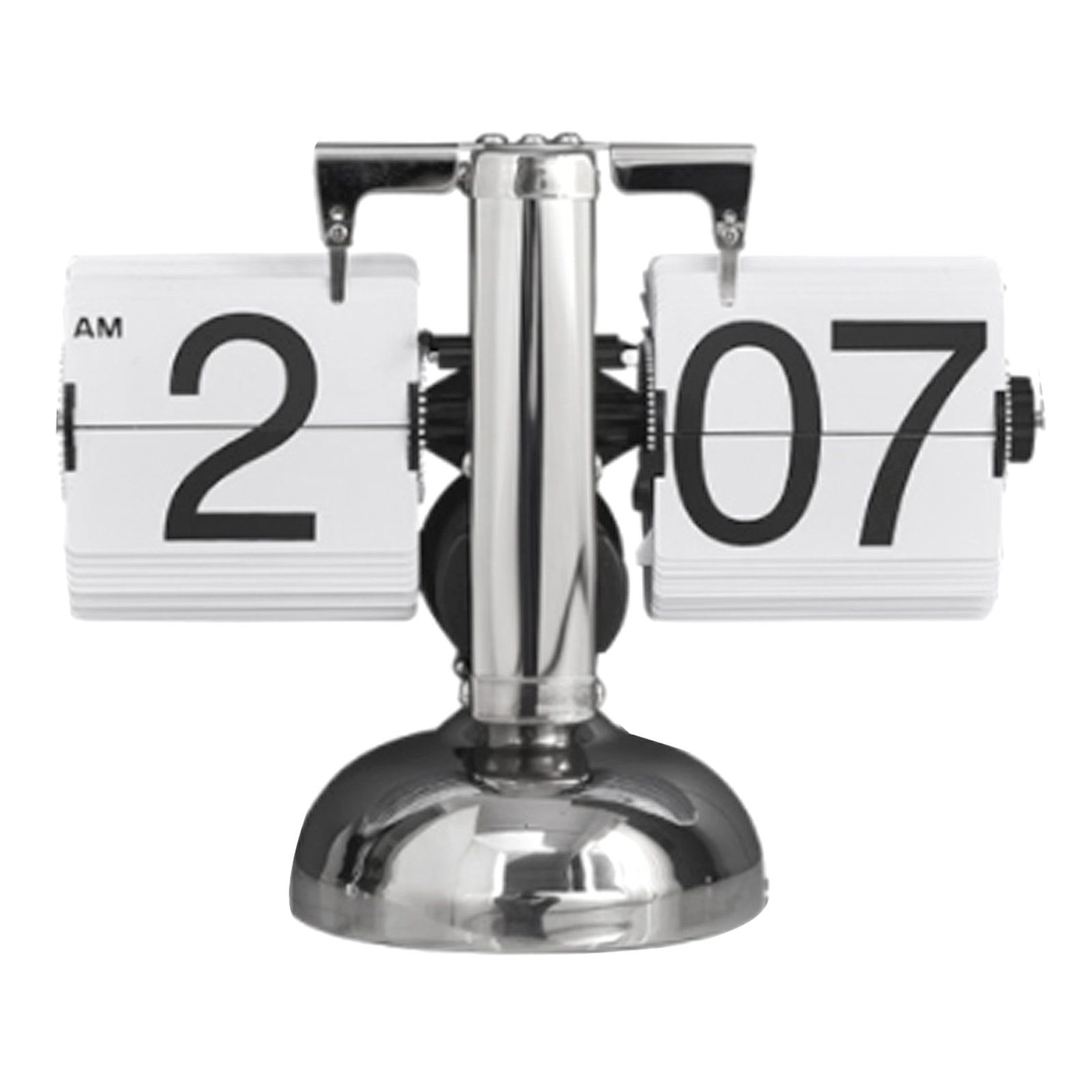 Digital Flip Down Clock Retro Minimalist Single Foot Mechanical Auto Flip Clock Desk Clock for Home Livingroom White - Image 1