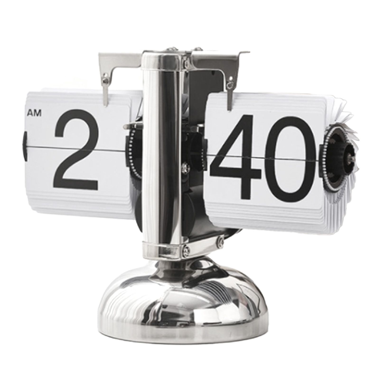 Digital Flip Down Clock Retro Minimalist Single Foot Mechanical Auto Flip Clock Desk Clock for Home Livingroom White - Image 2