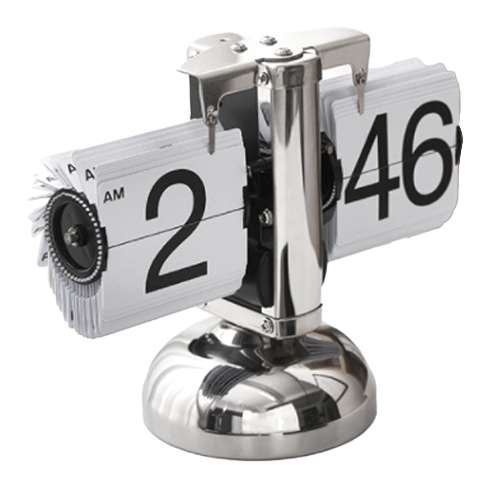 Digital Flip Down Clock Retro Minimalist Single Foot Mechanical Auto Flip Clock Desk Clock for Home Livingroom White - Image 3