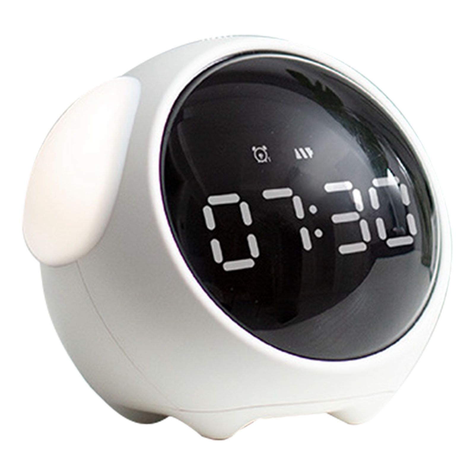 Expression Clock Cute Dog Shape Multifunctional LED Digital Alarm Clock Voice Activated Night Light White - Image 1