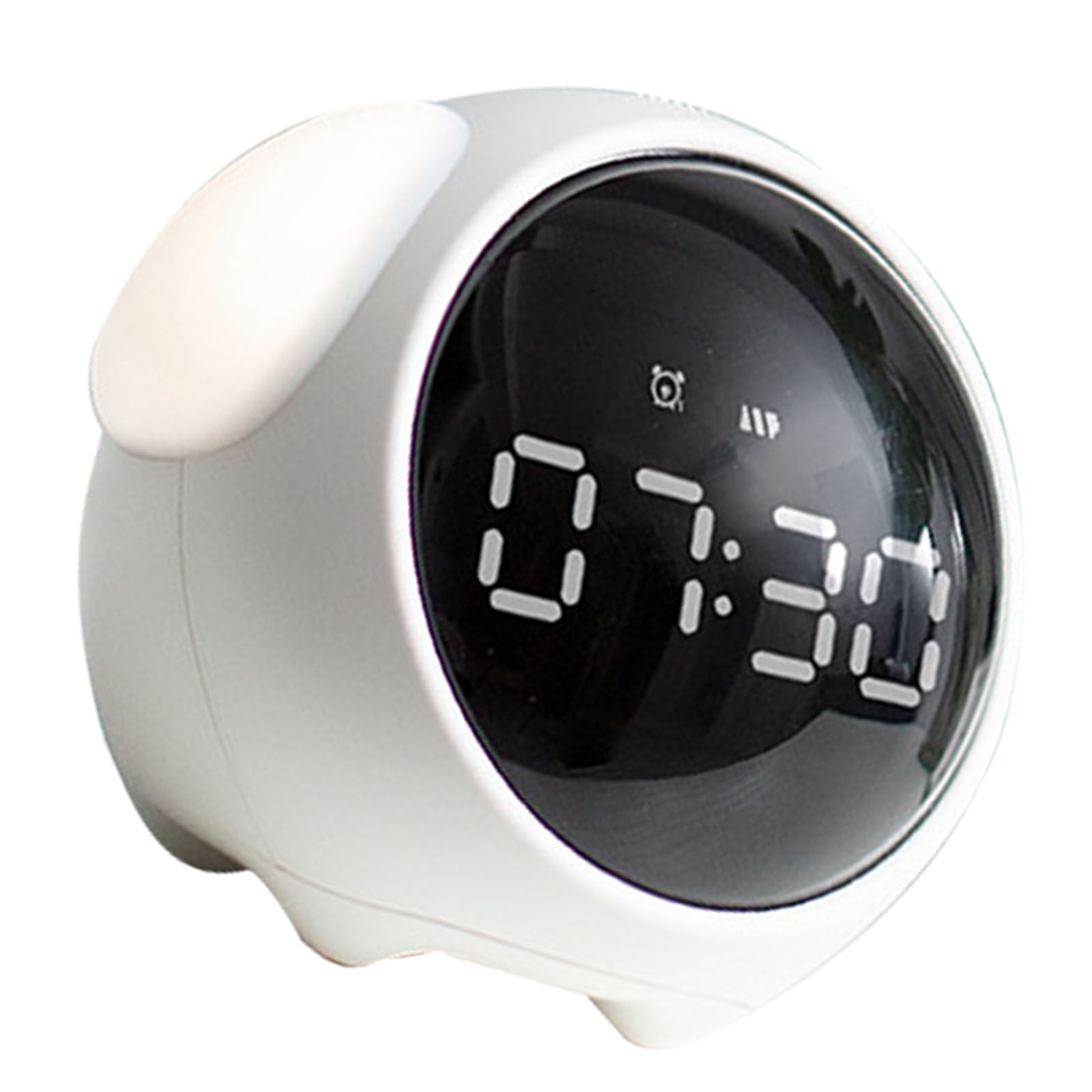 Expression Clock Cute Dog Shape Multifunctional LED Digital Alarm Clock Voice Activated Night Light White - Image 3