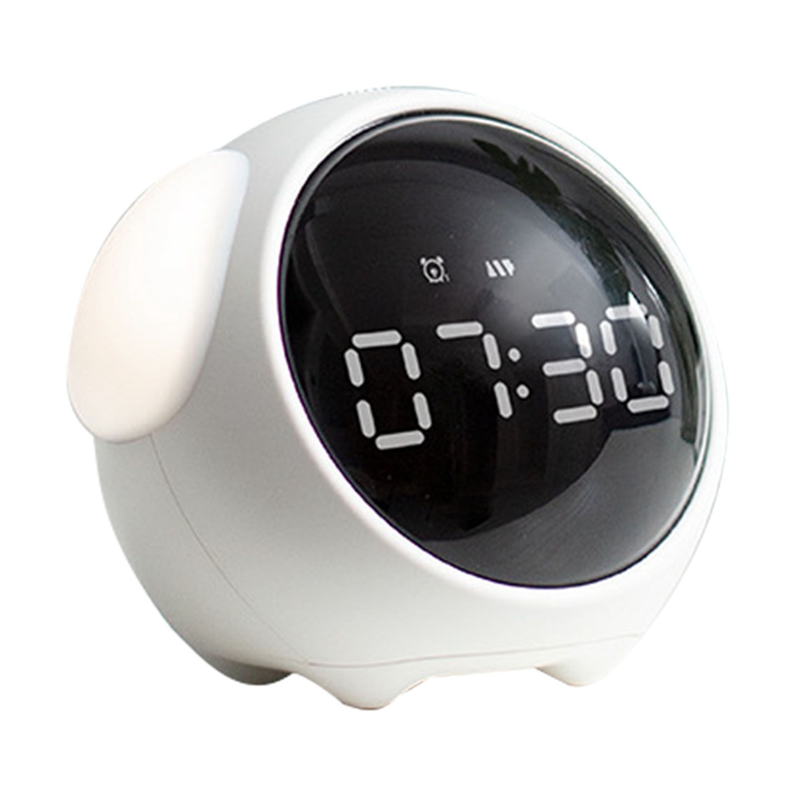 Expression Clock Cute Dog Shape Multifunctional LED Digital Alarm Clock Voice Activated Night Light White - Image 4
