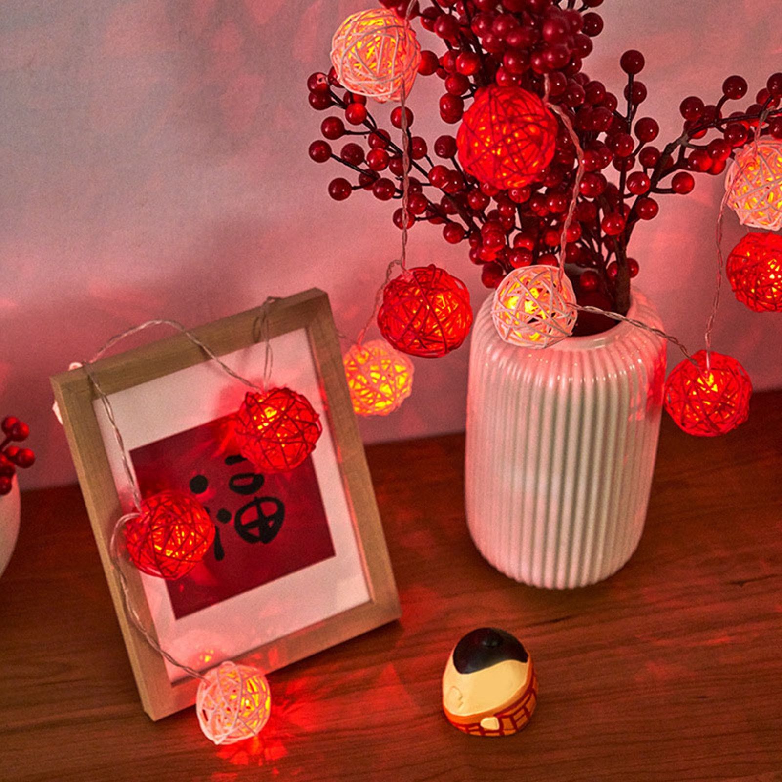 Rattan Ball String Light Decorative Romantic Rattan Ball String for Christmas Party Home Decor 1.5m/4.9ft - Image 8