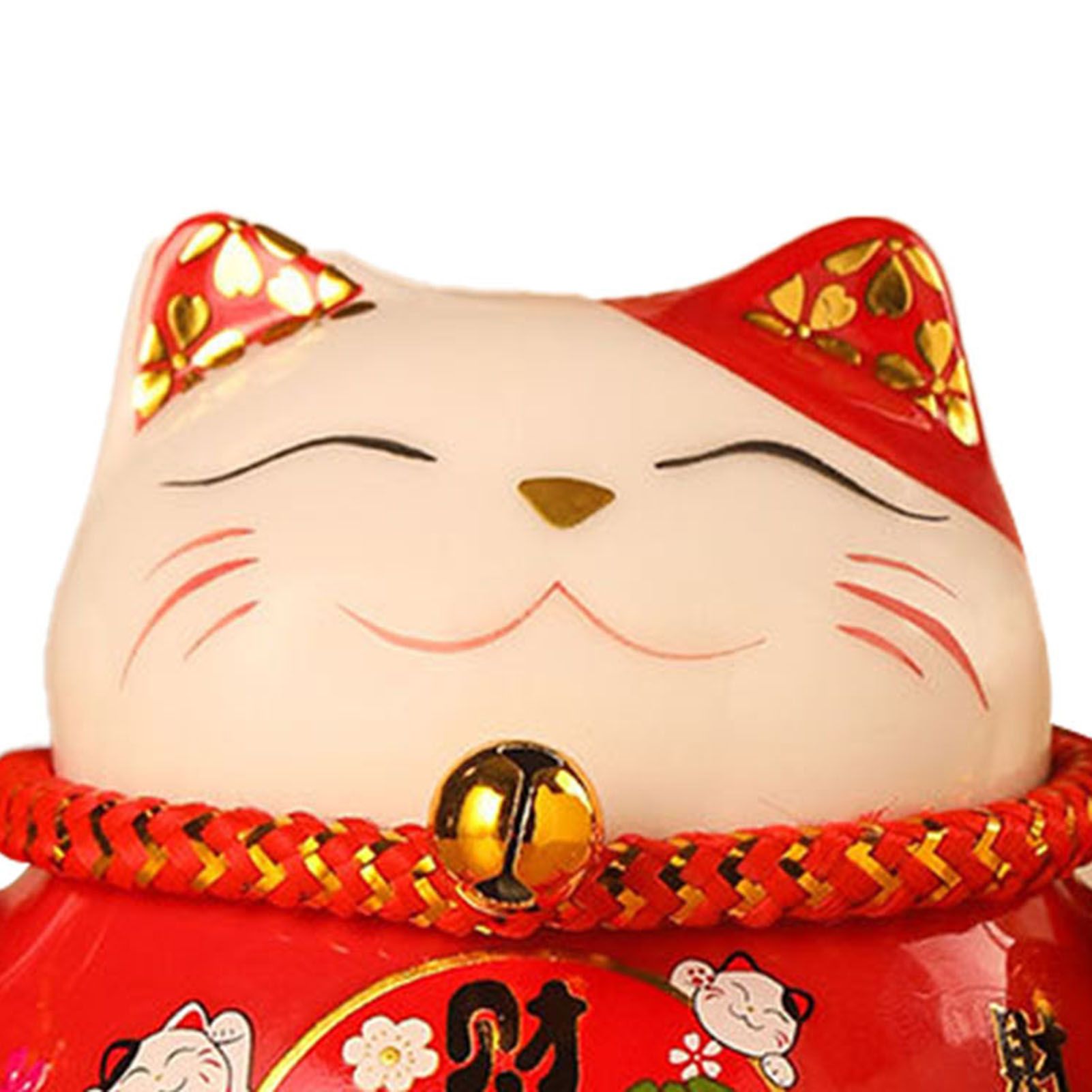 Lucky Cat Coin Bank 4.5in Exquisite Cute Bring Luck Good Wish Ceramic Fortune Cat Saving Pot Desk Decoration Red - Image 8
