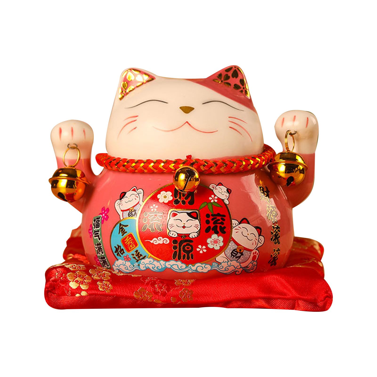 Lucky Cat Coin Bank 4.5in Exquisite Cute Bring Luck Good Wish Ceramic Fortune Cat Saving Pot Desk Decoration Pink - Image 1