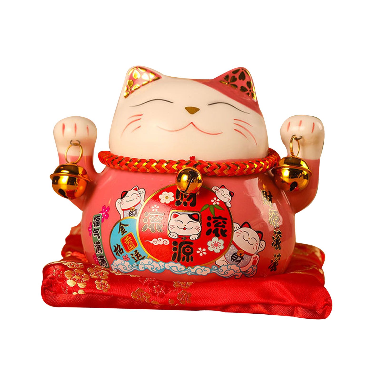 Lucky Cat Coin Bank 4.5in Exquisite Cute Bring Luck Good Wish Ceramic Fortune Cat Saving Pot Desk Decoration Pink - Image 2