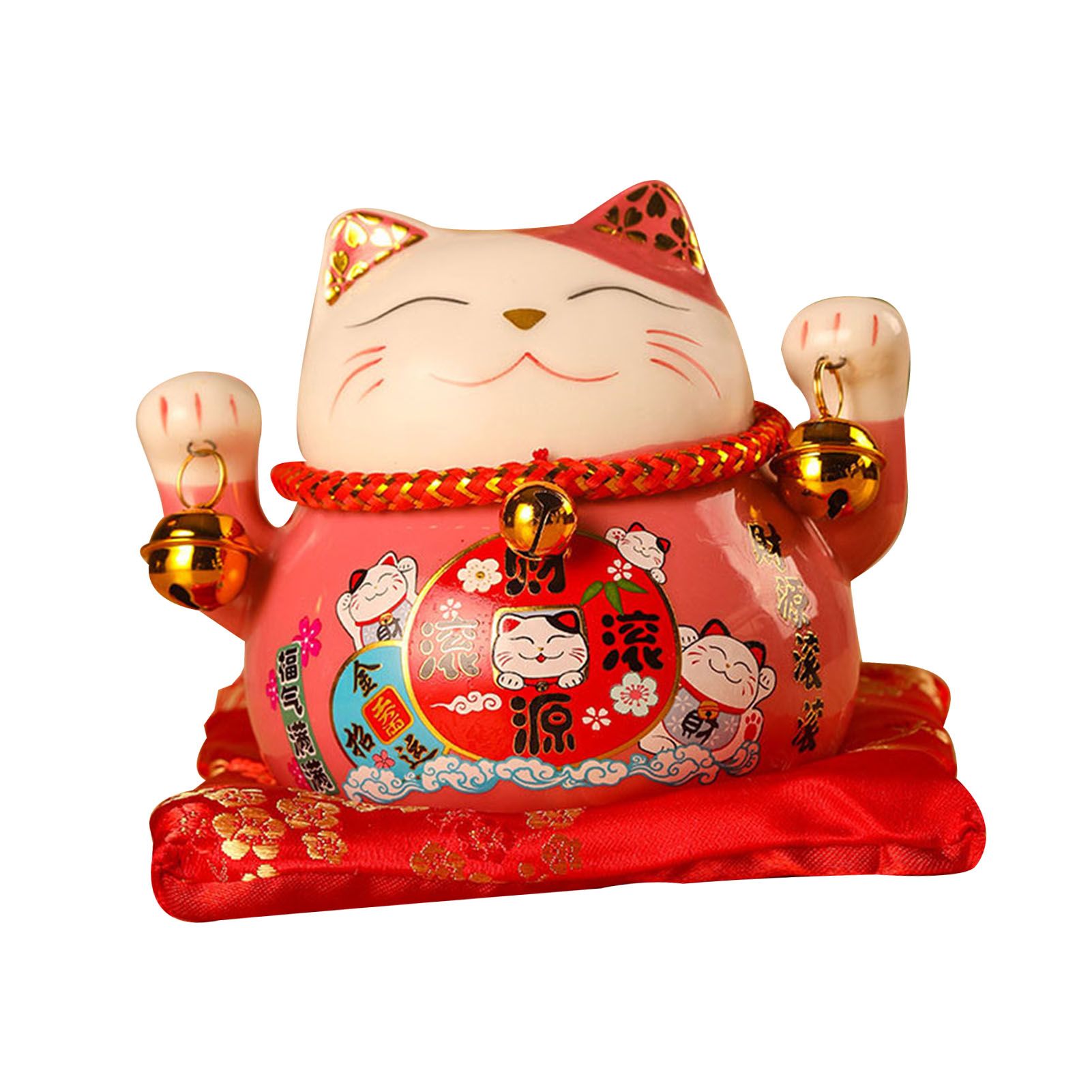 Lucky Cat Coin Bank 4.5in Exquisite Cute Bring Luck Good Wish Ceramic Fortune Cat Saving Pot Desk Decoration Pink - Image 3