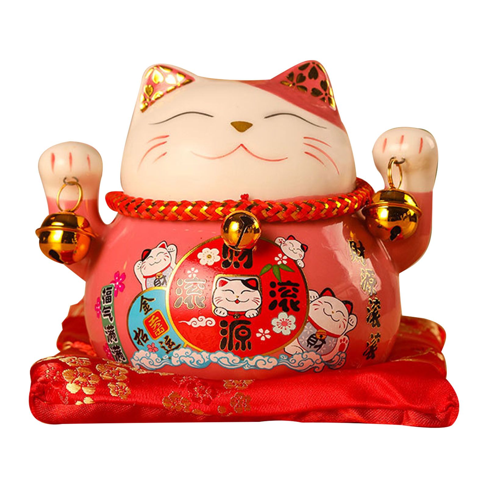Lucky Cat Coin Bank 4.5in Exquisite Cute Bring Luck Good Wish Ceramic Fortune Cat Saving Pot Desk Decoration Pink - Image 4