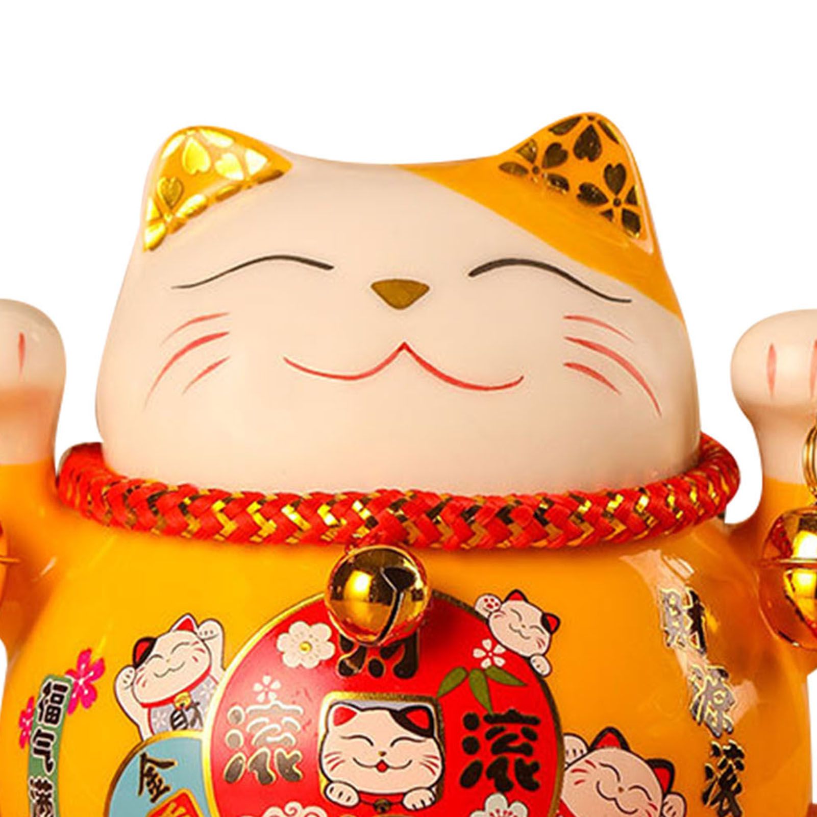 Lucky Cat Coin Bank 4.5in Exquisite Cute Bring Luck Good Wish Ceramic Fortune Cat Saving Pot Desk Decoration Yellow - Image 8