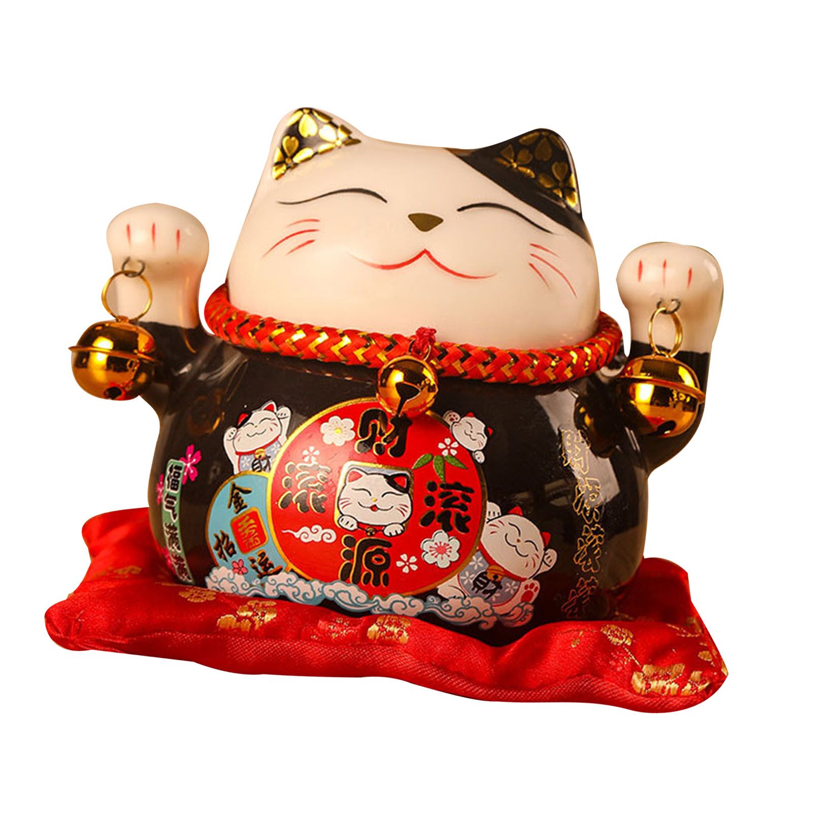 Lucky Cat Coin Bank 4.5in Exquisite Cute Bring Luck Good Wish Ceramic Fortune Cat Saving Pot Desk Decoration Black - Image 3