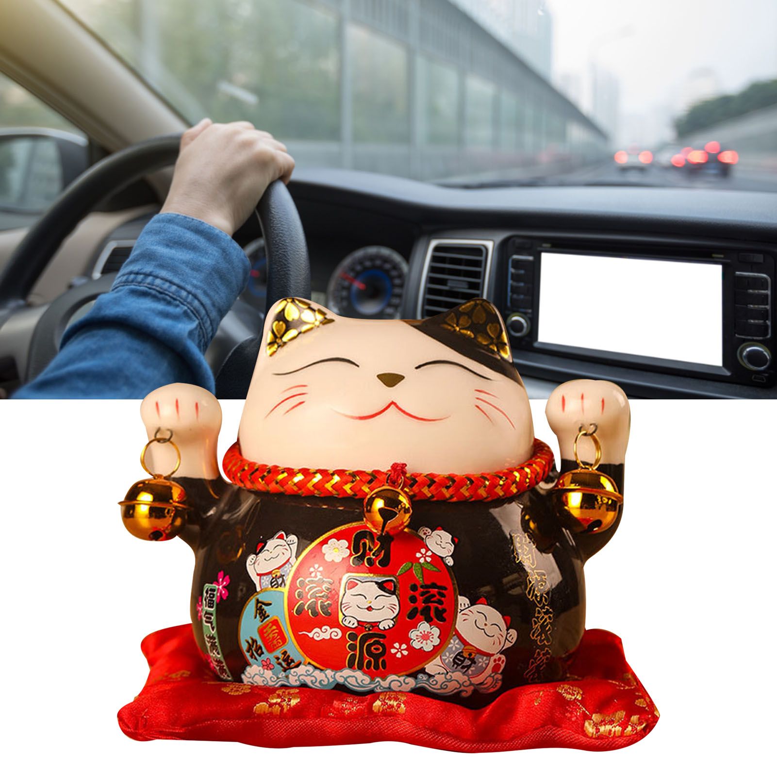Lucky Cat Coin Bank 4.5in Exquisite Cute Bring Luck Good Wish Ceramic Fortune Cat Saving Pot Desk Decoration Black - Image 6