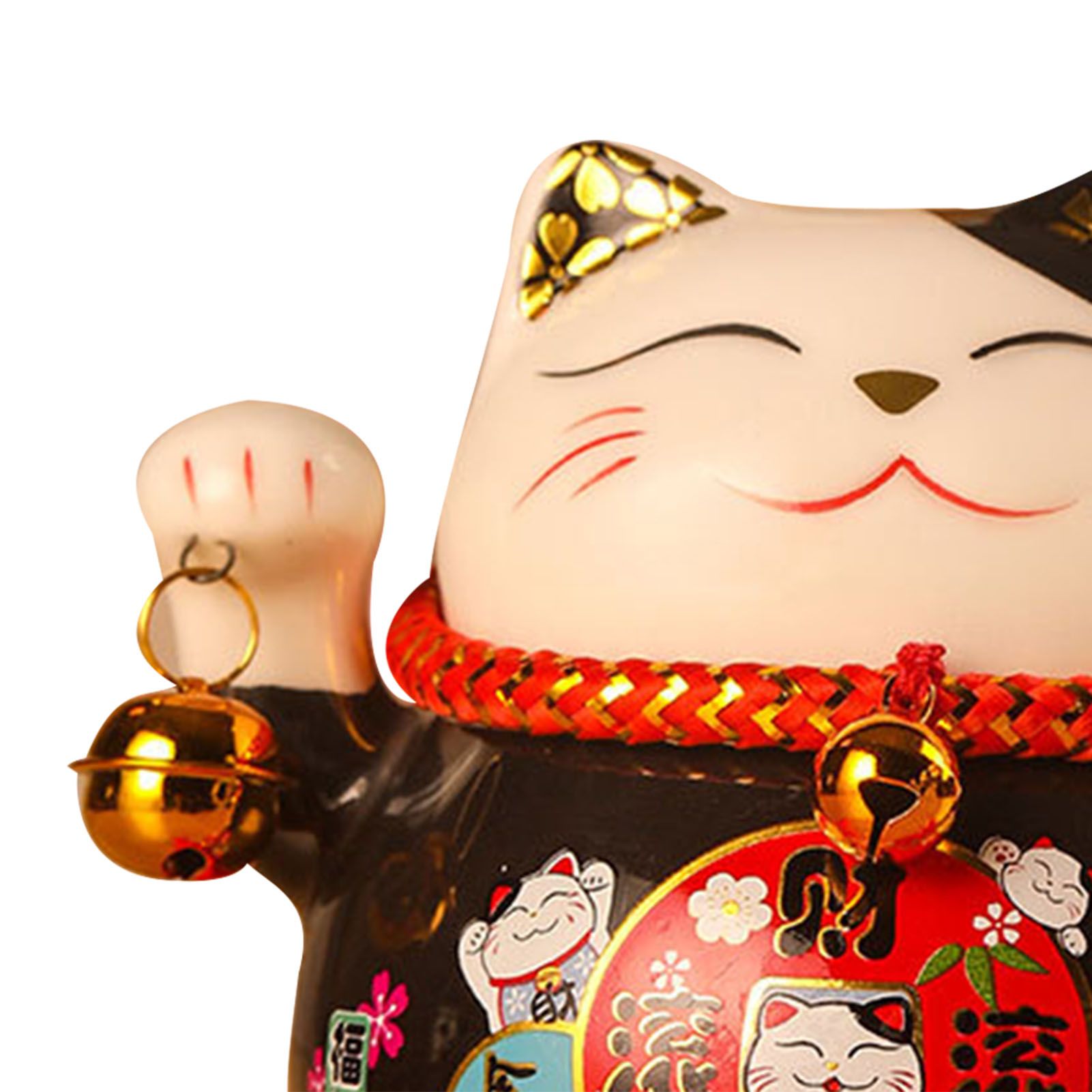 Lucky Cat Coin Bank 4.5in Exquisite Cute Bring Luck Good Wish Ceramic Fortune Cat Saving Pot Desk Decoration Black - Image 7