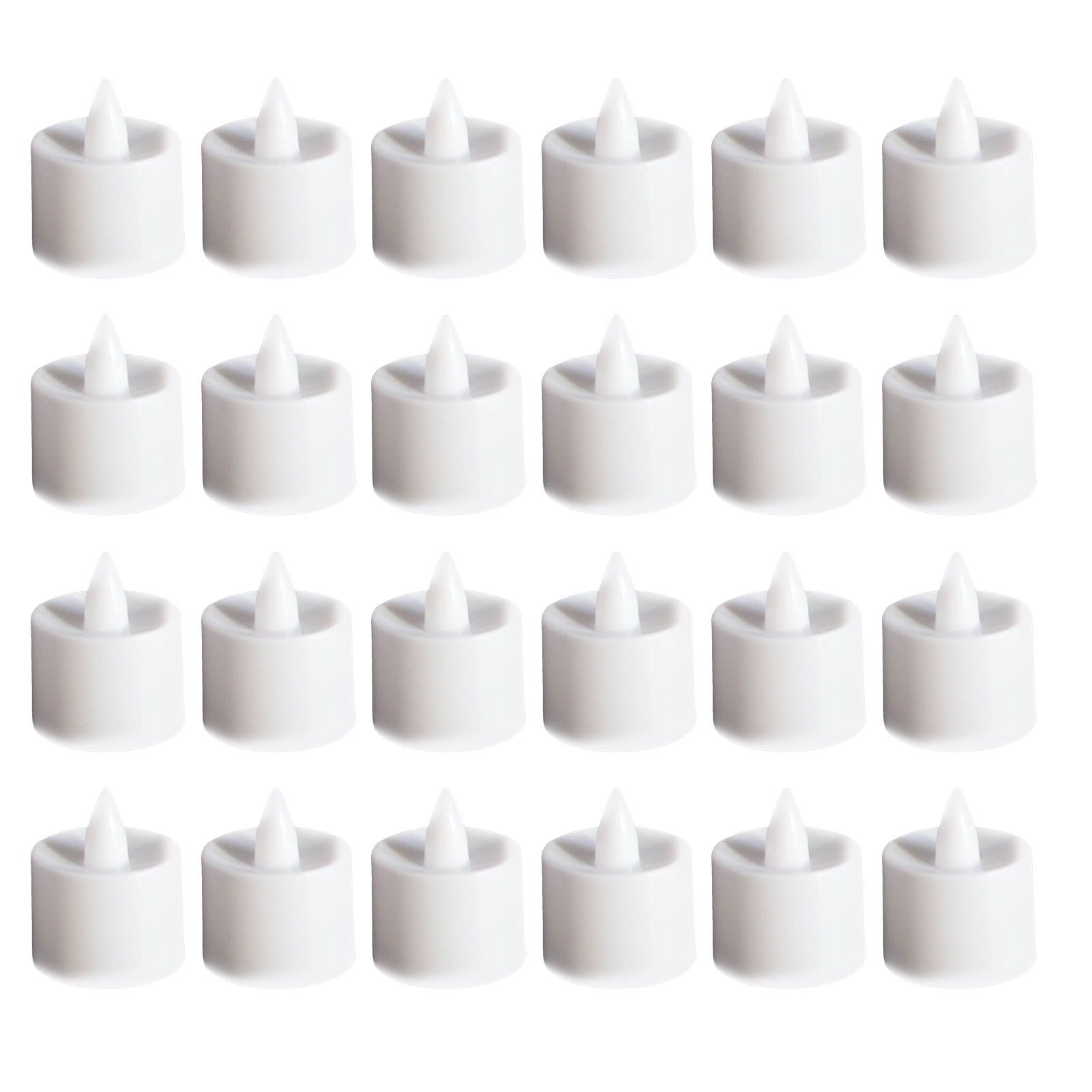 24pcs Flameless Tea Lights Candles Warm White Light Battery Operated LED Candles for Room Wedding Decor White - Image 1