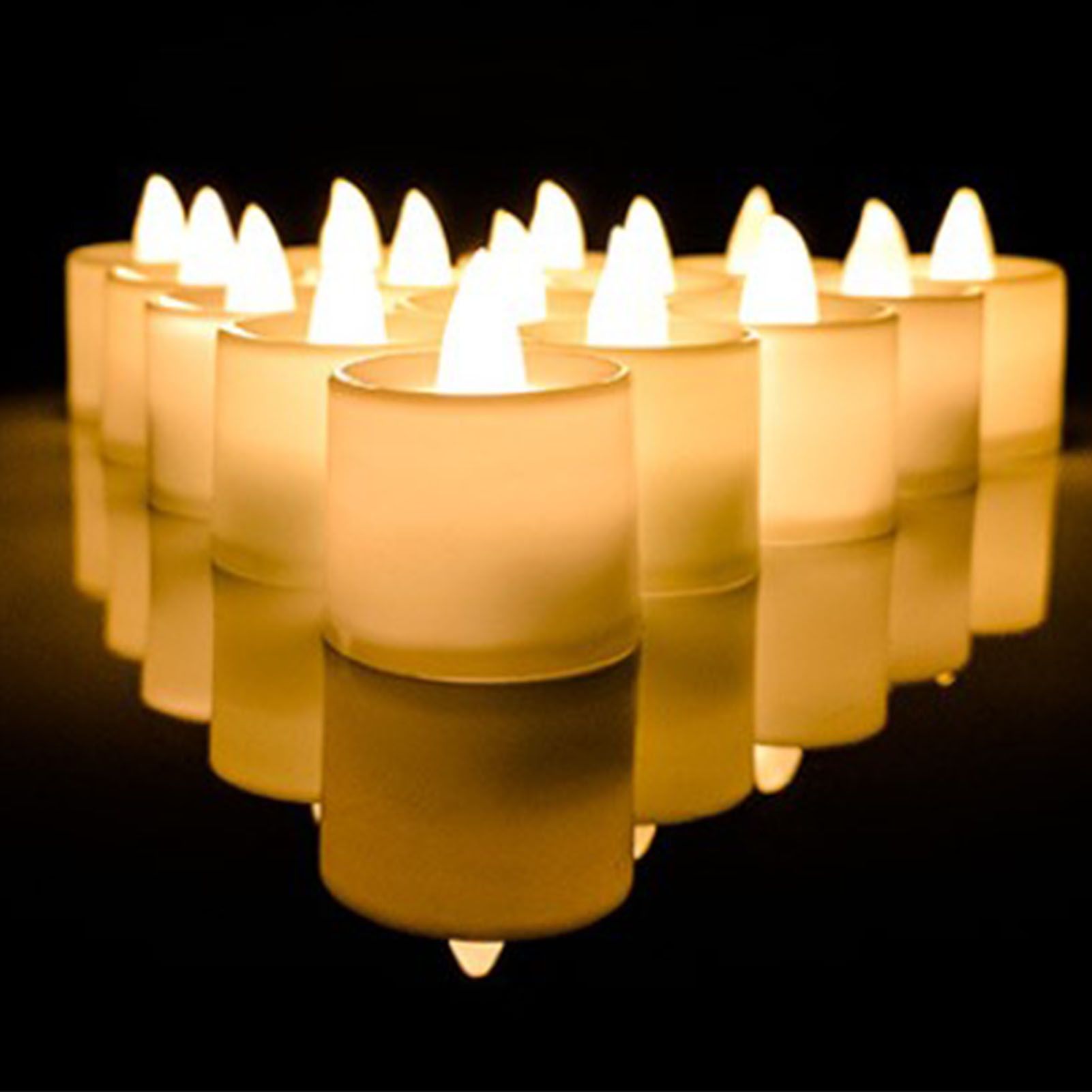 24pcs Flameless Tea Lights Candles Warm White Light Battery Operated LED Candles for Room Wedding Decor White - Image 6