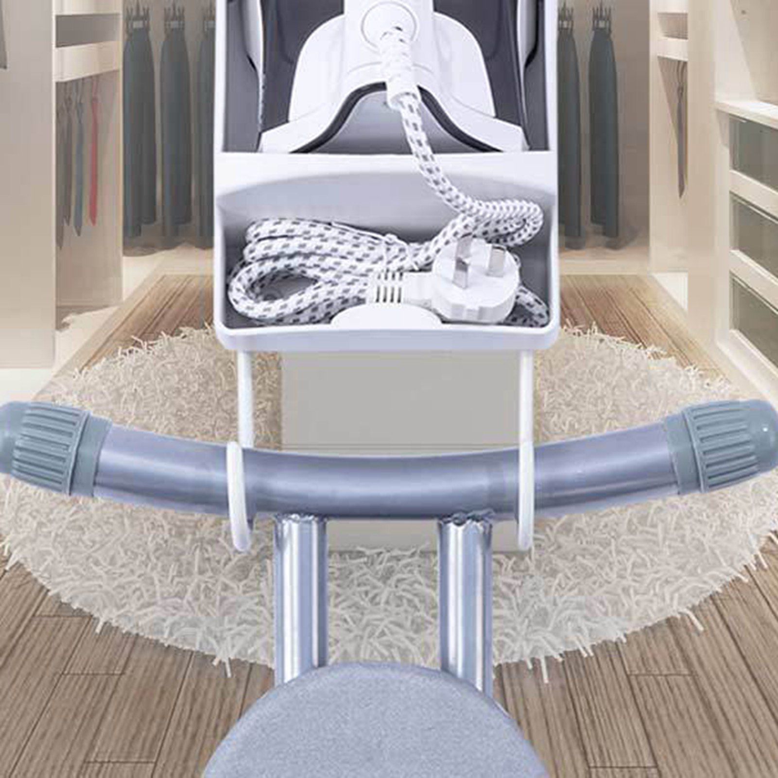 Iron Holder Wall Mounted Heat Resistant Widened Electric Iron Organizer with Hooks for Closet Hotel White - Image 7