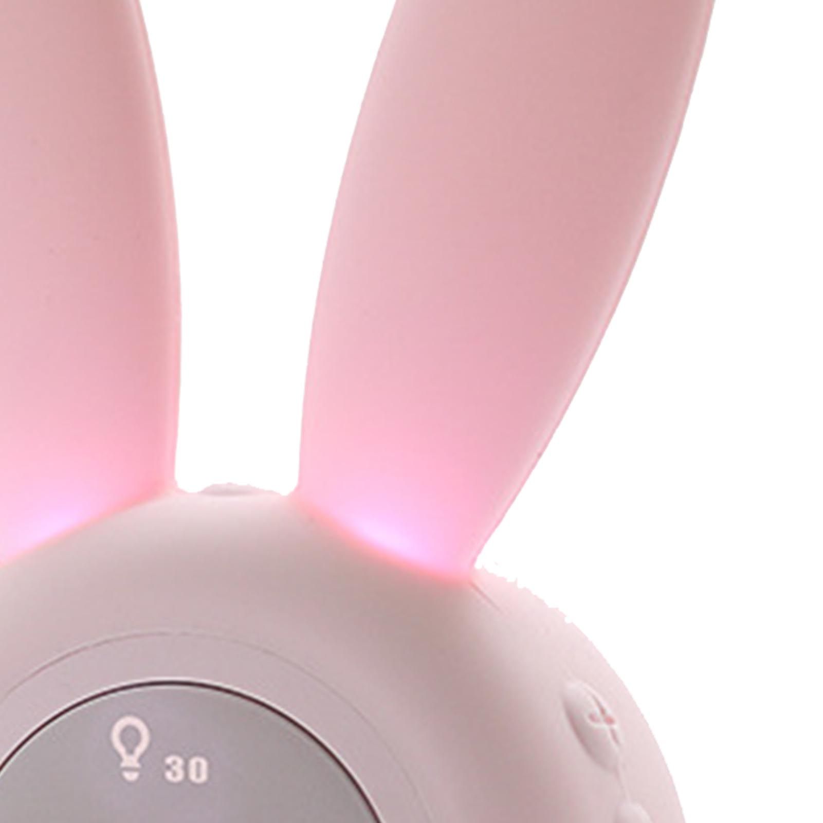 Digital Alarm Clock Cute Bunny Shape LED Night Light Luminous Digital Clock for Kids Bedroom Decor Pink - Image 8