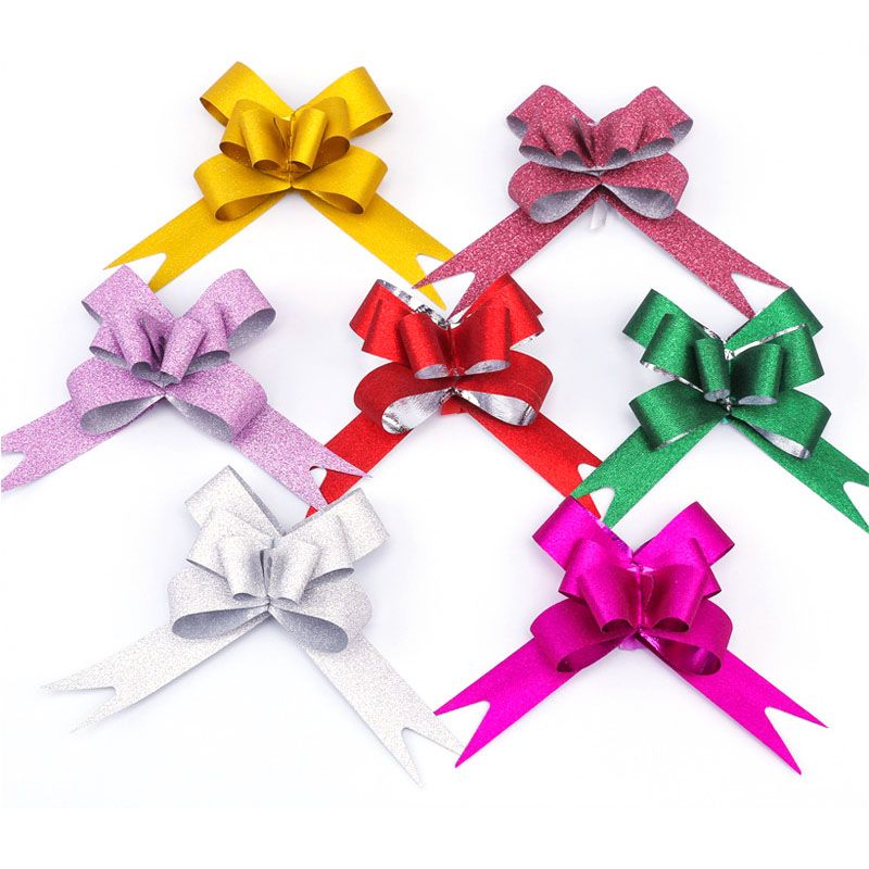 50PCS Pull Bows Bright Mixed Color Plated One Pull Molding Symmetrical Exquisite Craftsmanship for Wedding Party - Image 1