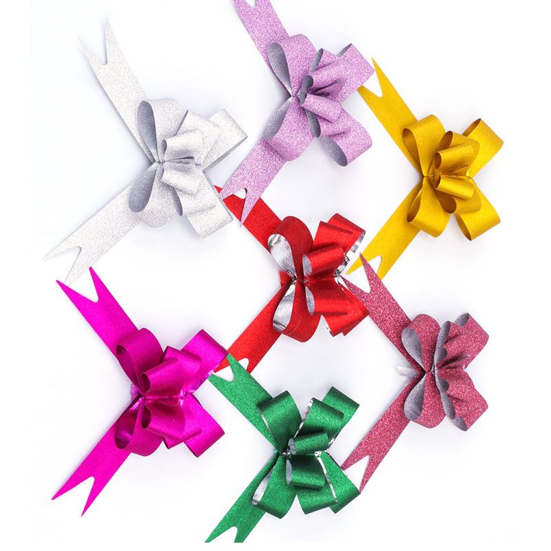 50PCS Pull Bows Bright Mixed Color Plated One Pull Molding Symmetrical Exquisite Craftsmanship for Wedding Party - Image 2