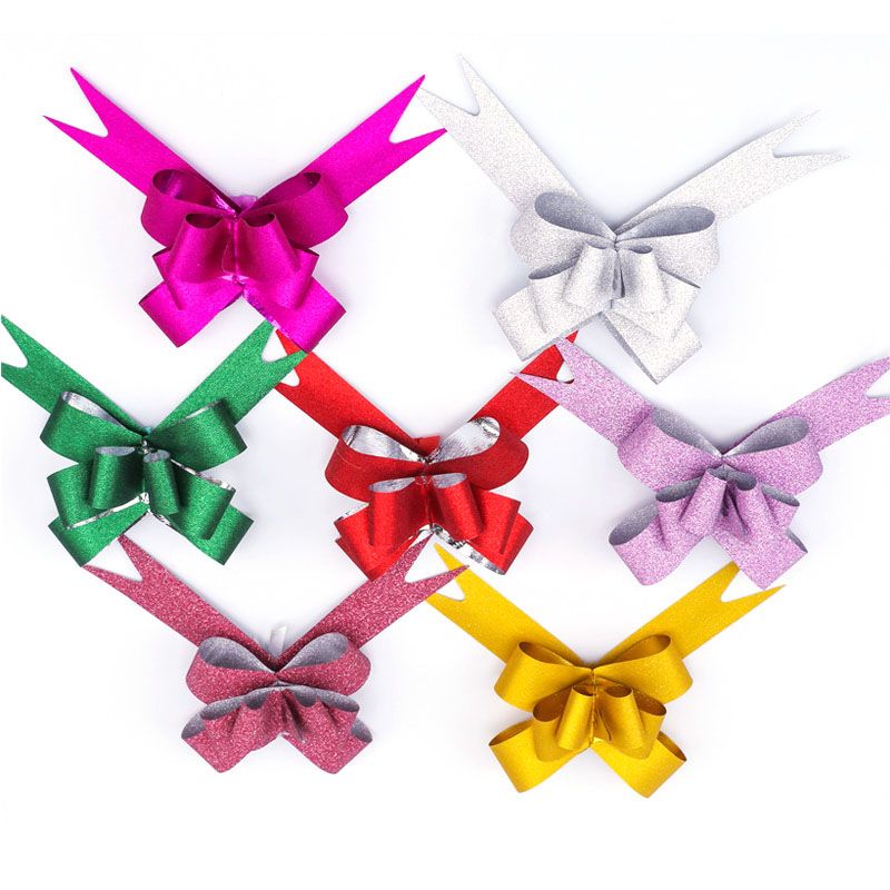 50PCS Pull Bows Bright Mixed Color Plated One Pull Molding Symmetrical Exquisite Craftsmanship for Wedding Party - Image 3