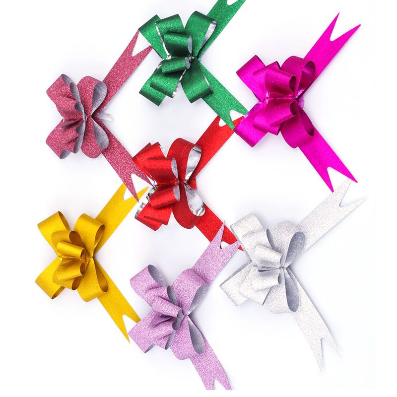 50PCS Pull Bows Bright Mixed Color Plated One Pull Molding Symmetrical Exquisite Craftsmanship for Wedding Party - Image 4