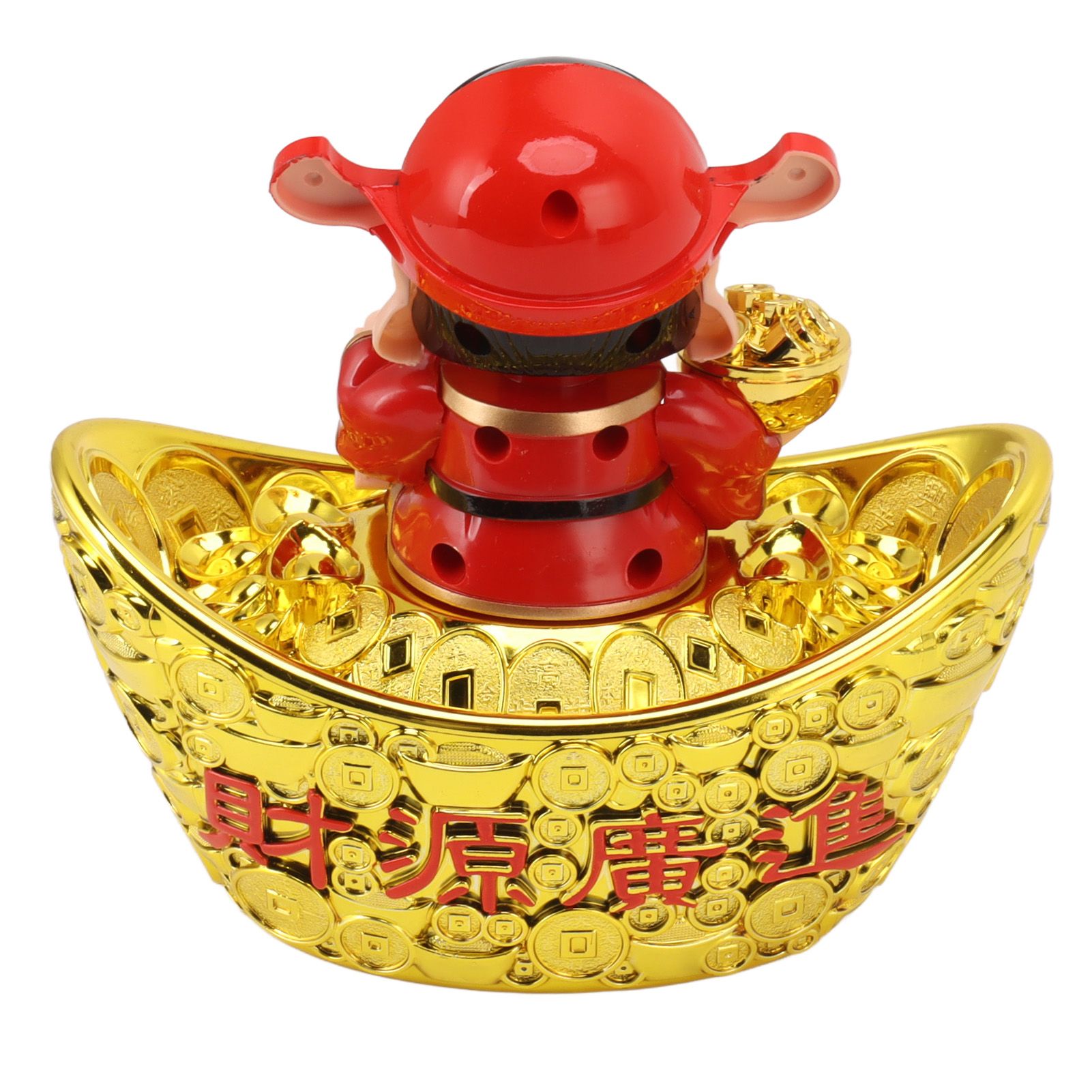 Wealth God Ornament Solar Panel Nodding Fortune Wealth Statue for Car Household Decoration 680 Model - Image 7