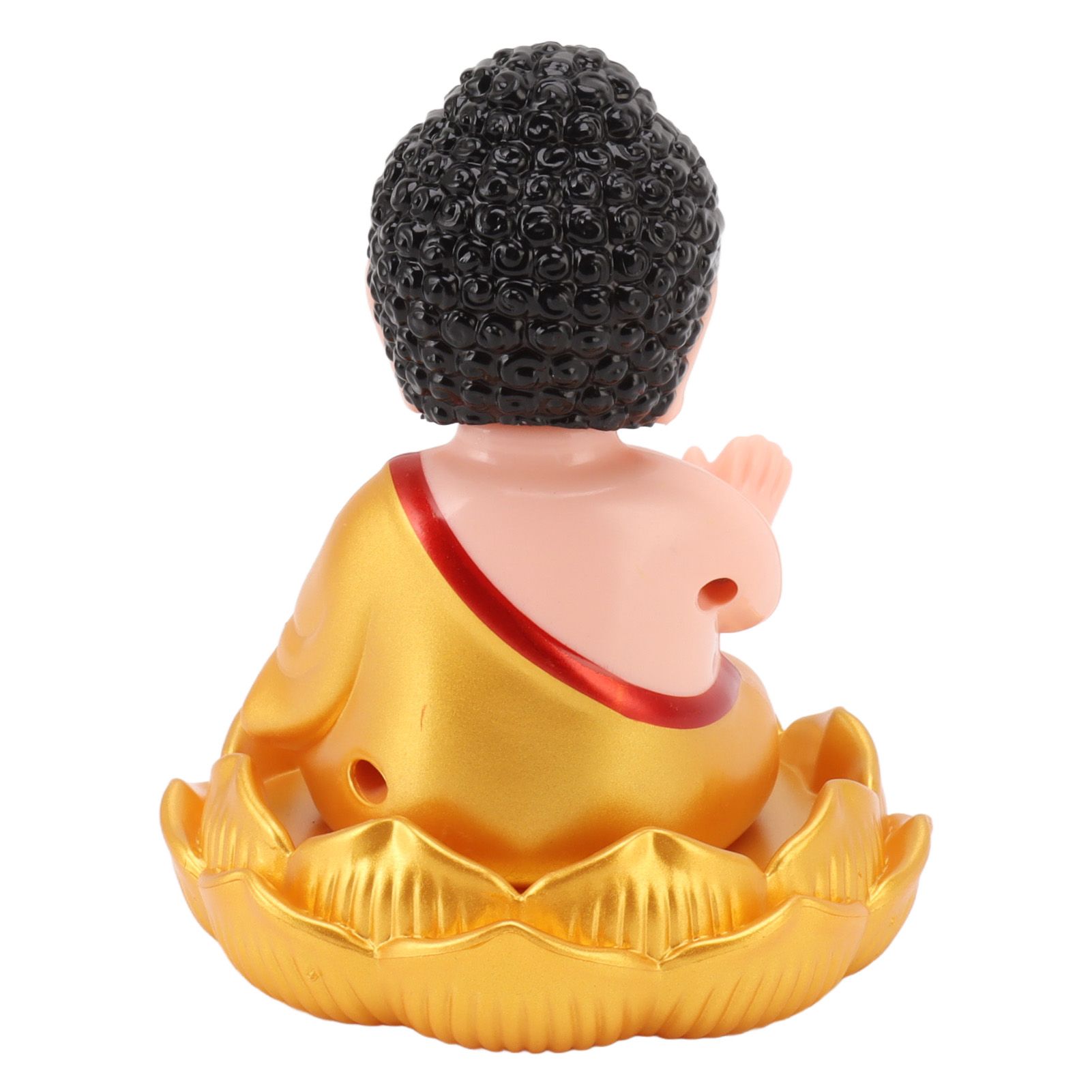 Buddha Ornament Solar Powered Light Energy Sensing Auto Nod Buddha Decoration for Home Car Office Gold Clothes - Image 8