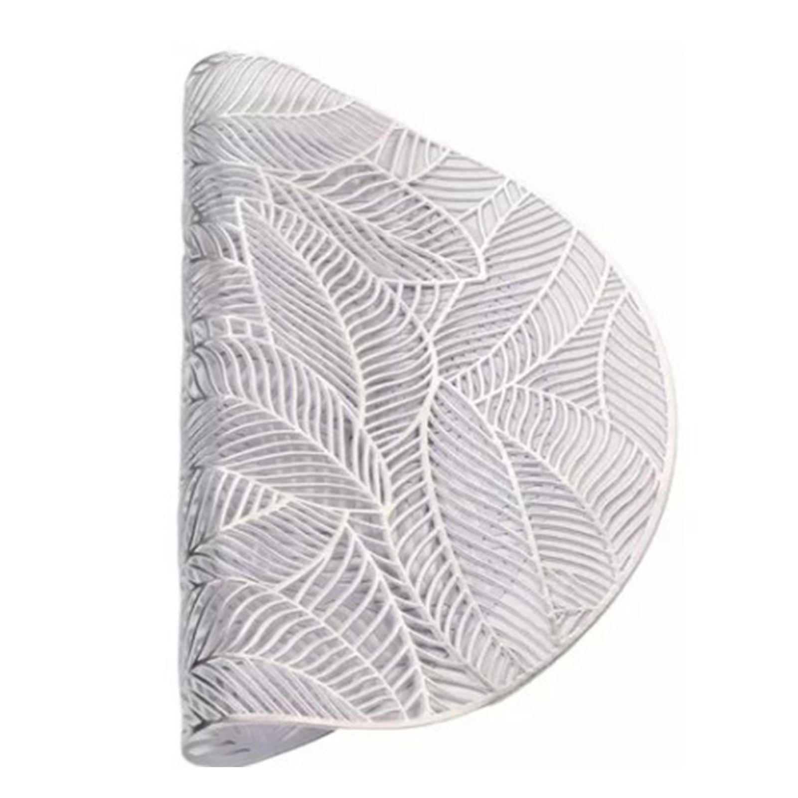 Placemats and Coasters Set Hollow Insulation 6 Pcs Round Dining Table Place Mats and 6 Pcs Leaf Shape Cup Coasters Silver - Image 8