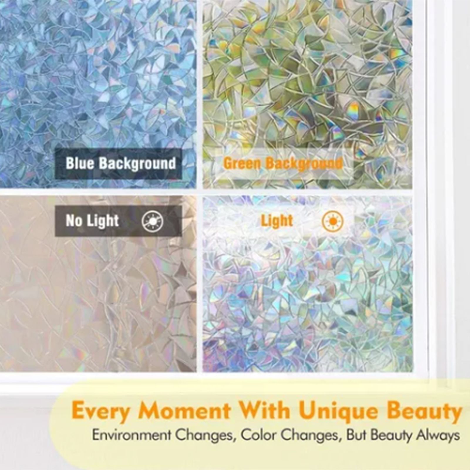 45x200cm Decorative Window Privacy Film 3D Rainbow Window Film Static Cling Window Sticker - Image 5