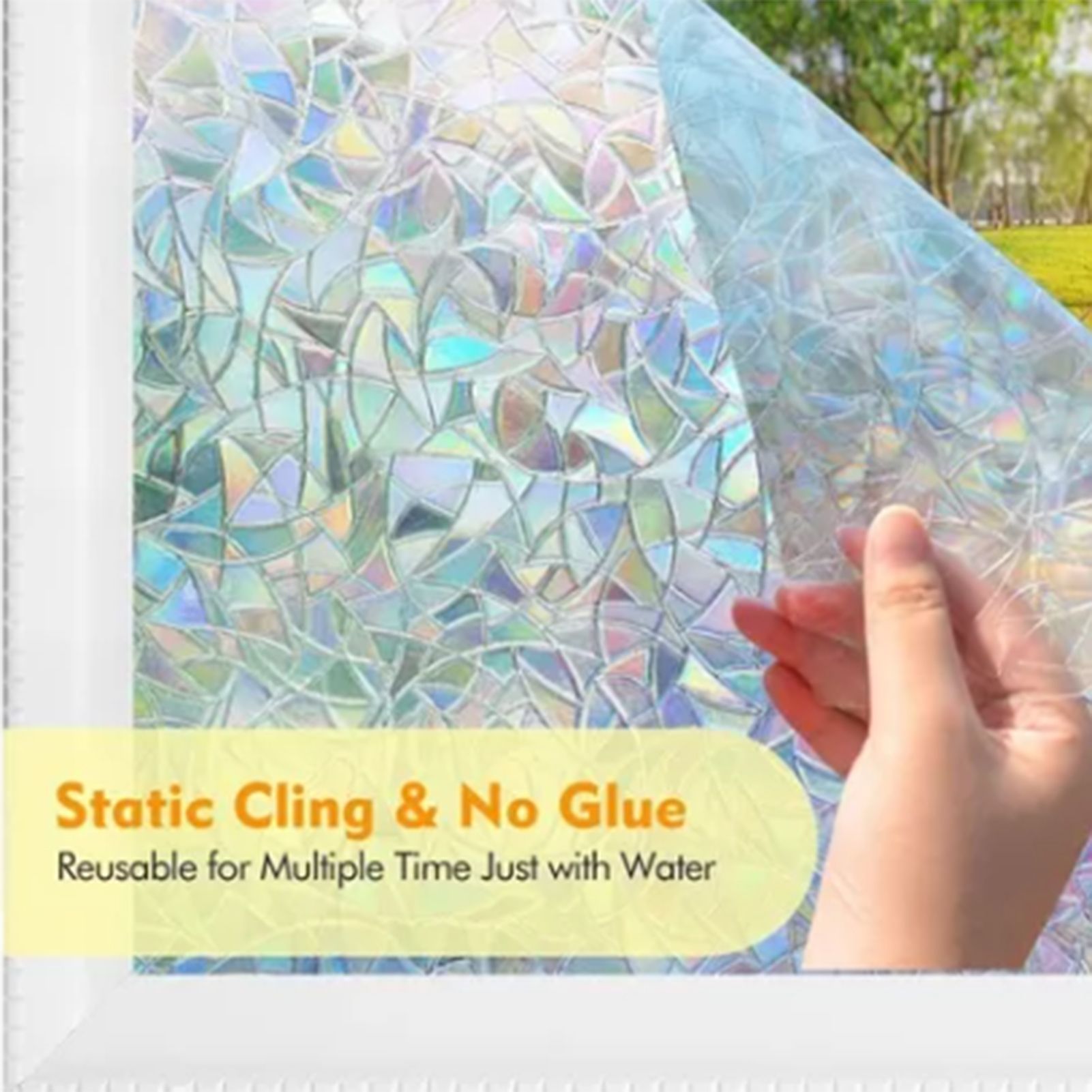 45x200cm Decorative Window Privacy Film 3D Rainbow Window Film Static Cling Window Sticker - Image 6