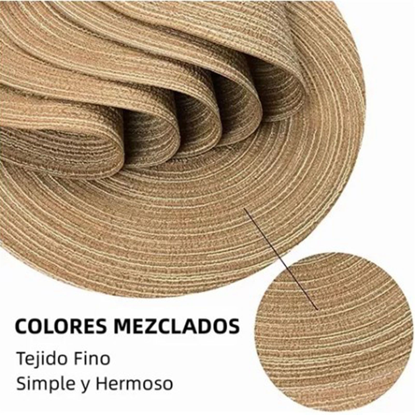 6pcs Round Placemats Slip Proof Prevent Scalding Insulation Decorative Woven Table Mats for Home Cafe Khaki 11.8in - Image 7