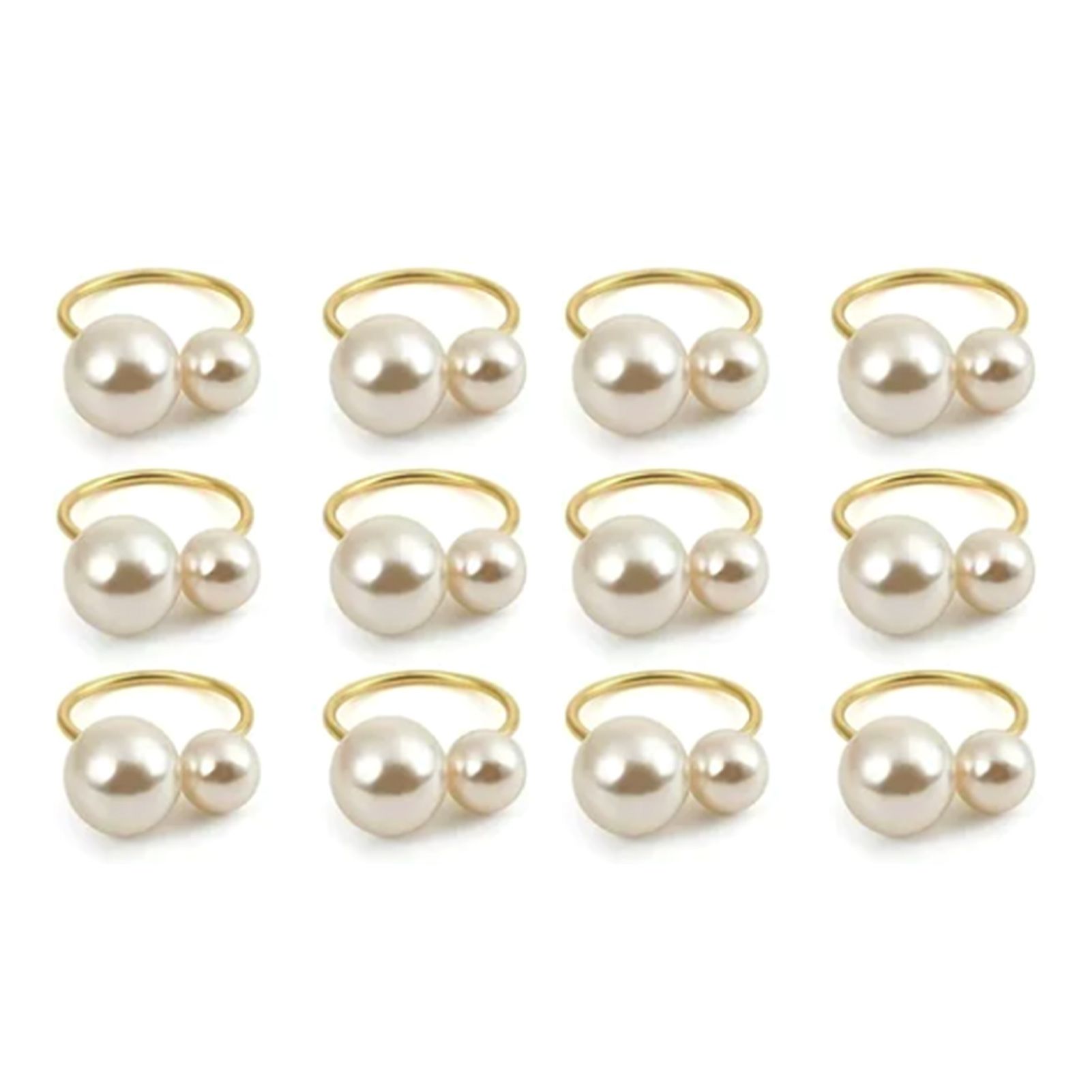 12pcs Napkin Ring Washable Decorative Exquisite Metal Napkin Ring Buckle for Wedding Party Banquet Christmas Dinner - Image 1