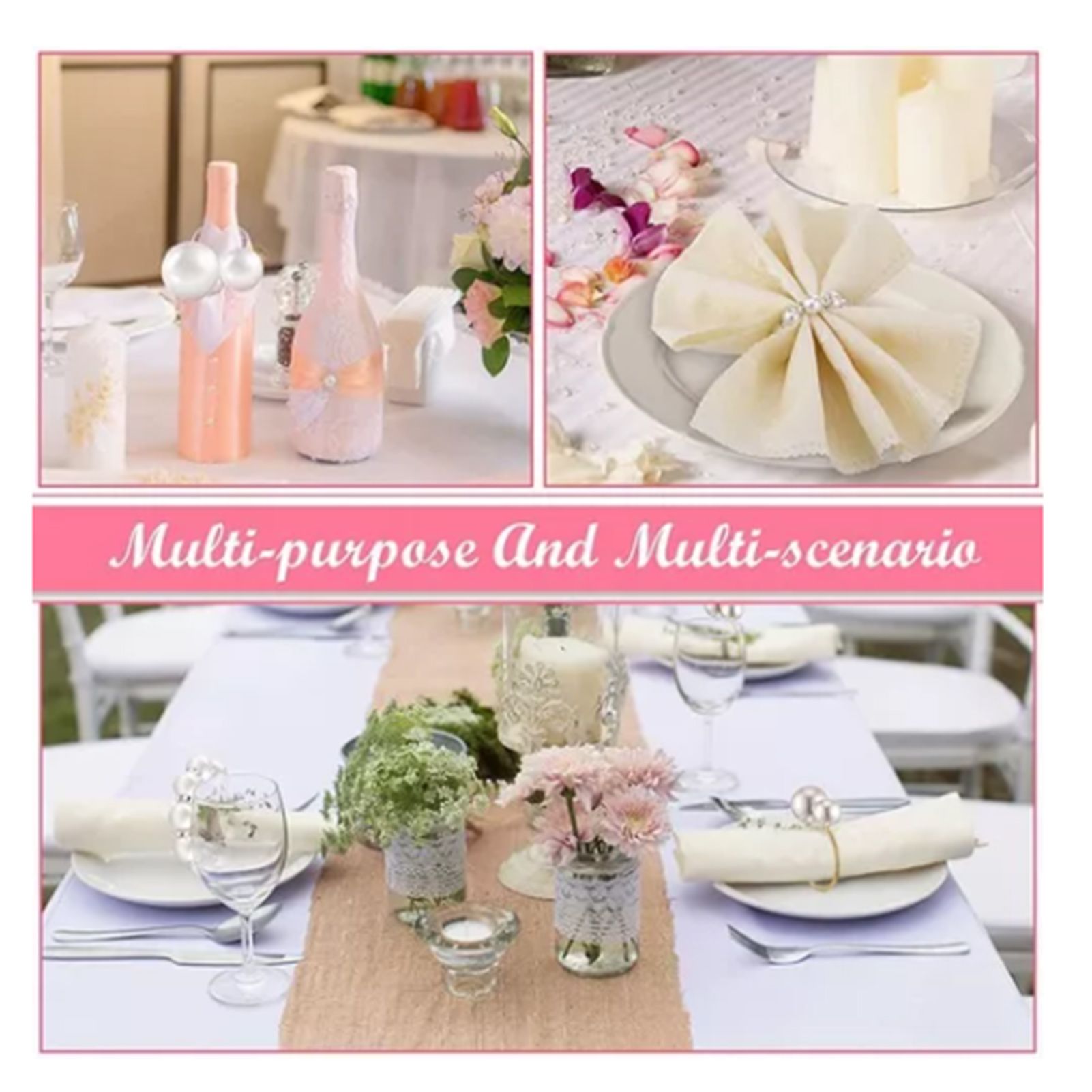 12pcs Napkin Ring Washable Decorative Exquisite Metal Napkin Ring Buckle for Wedding Party Banquet Christmas Dinner - Image 5