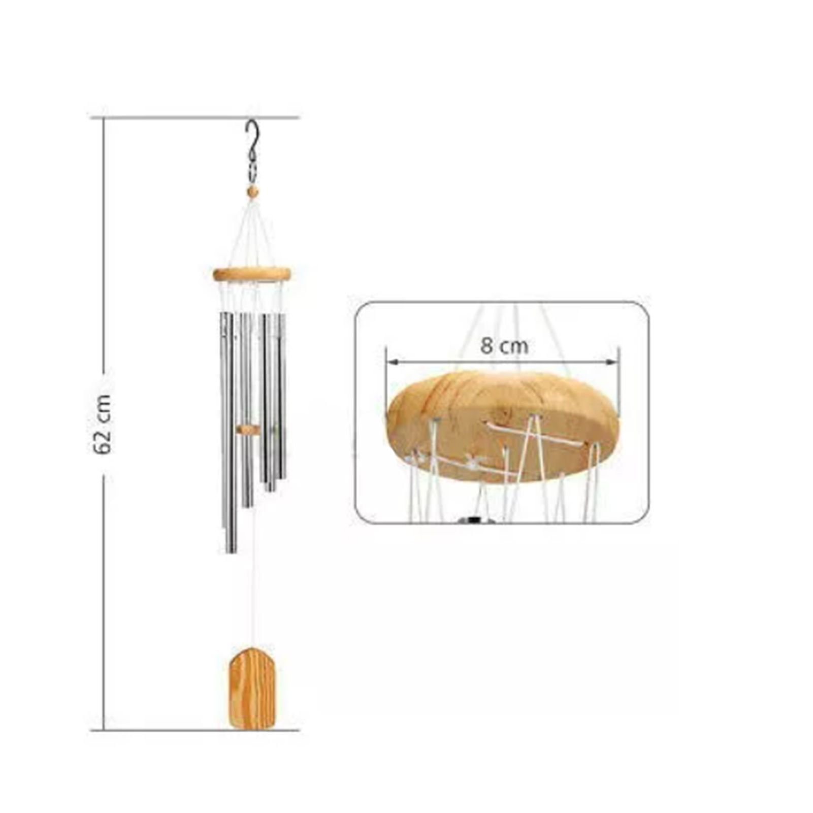 Wind Chimes Outdoor Sympathy Memorial Wind Chimes with Metal Tubes for Home Decoration - Image 6