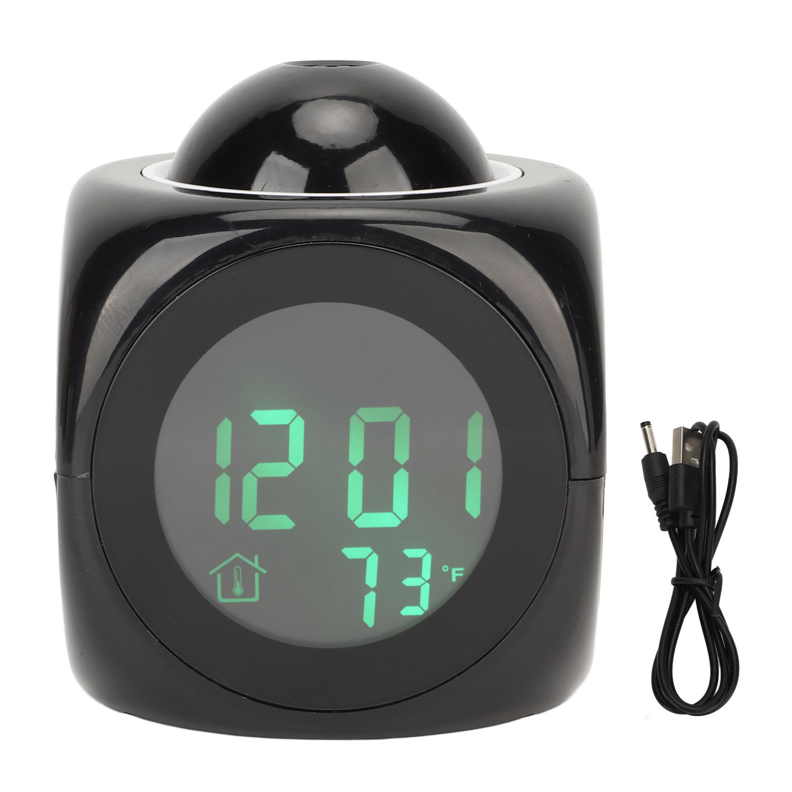 Projection Clock LED Display Projection Alarm Clock Mini Voice Timing Digital Clock Projector With USB Cable Black - Image 1