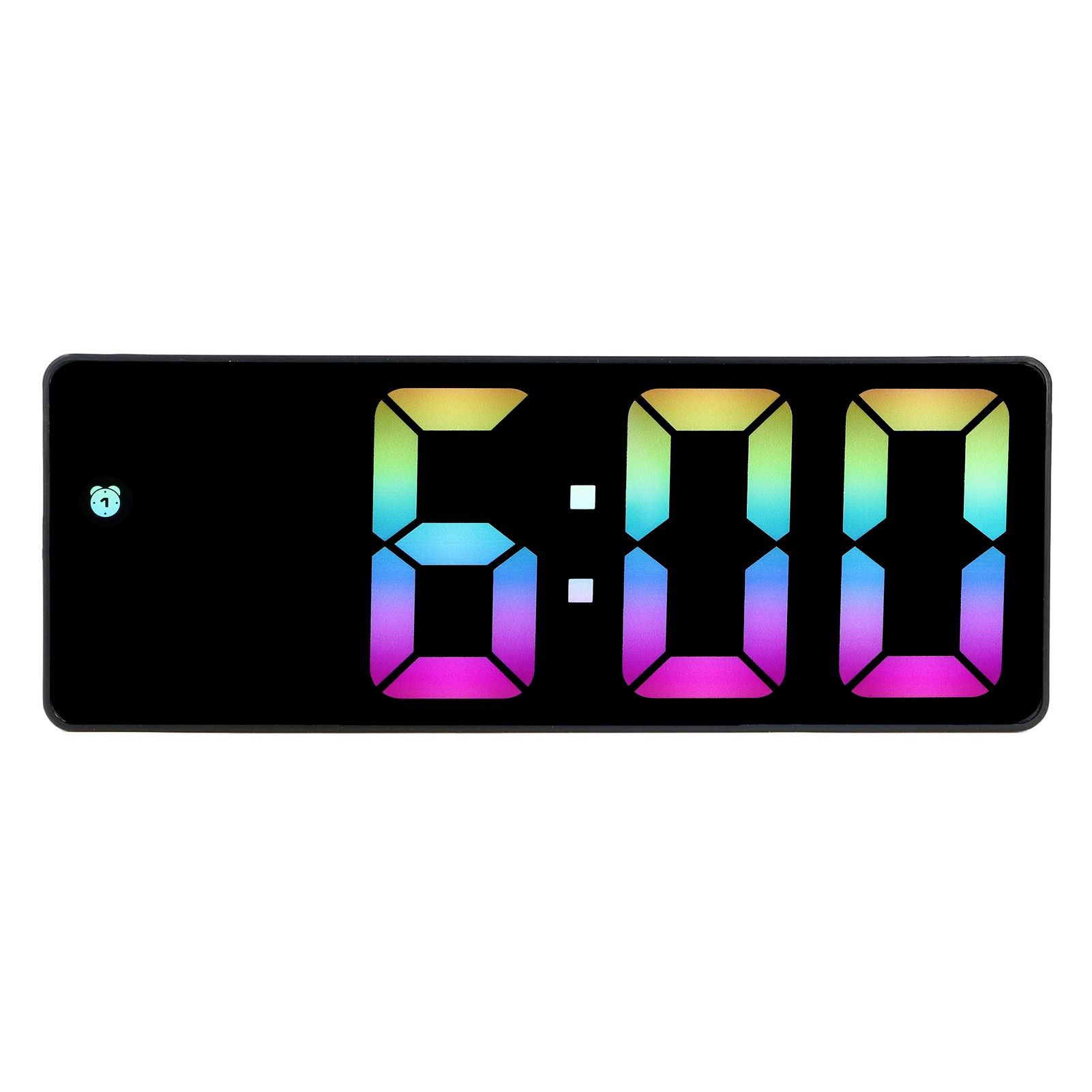 Colorful LED Digital Alarm Clock Large LED Screen Electronic Alarm Clock for Bedside Bedroom 0725 Black Shell Black Face C Style - Image 3