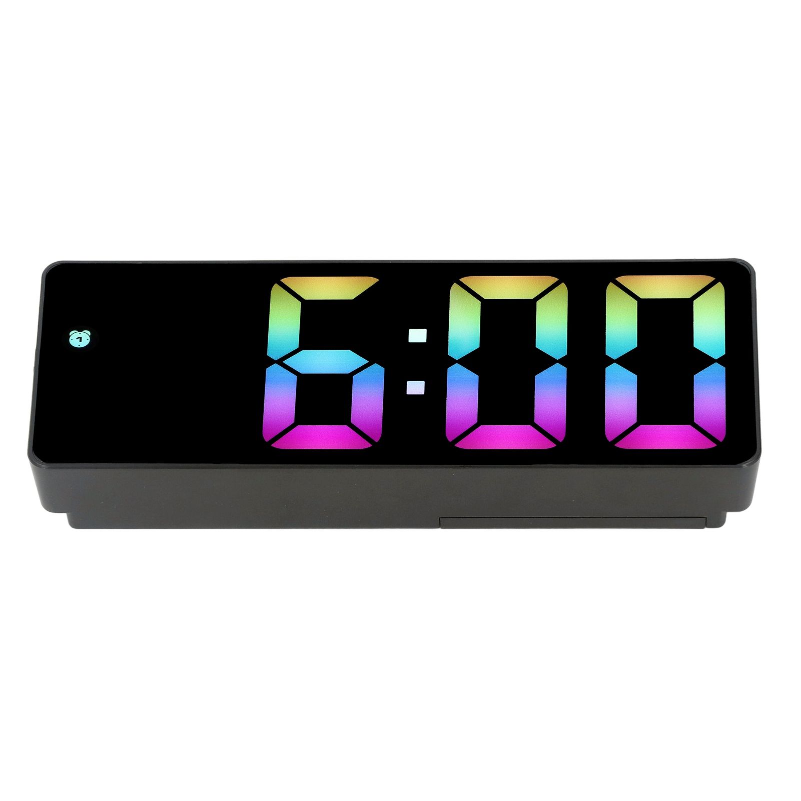 Colorful LED Digital Alarm Clock Large LED Screen Electronic Alarm Clock for Bedside Bedroom 0725 Black Shell Black Face C Style - Image 6