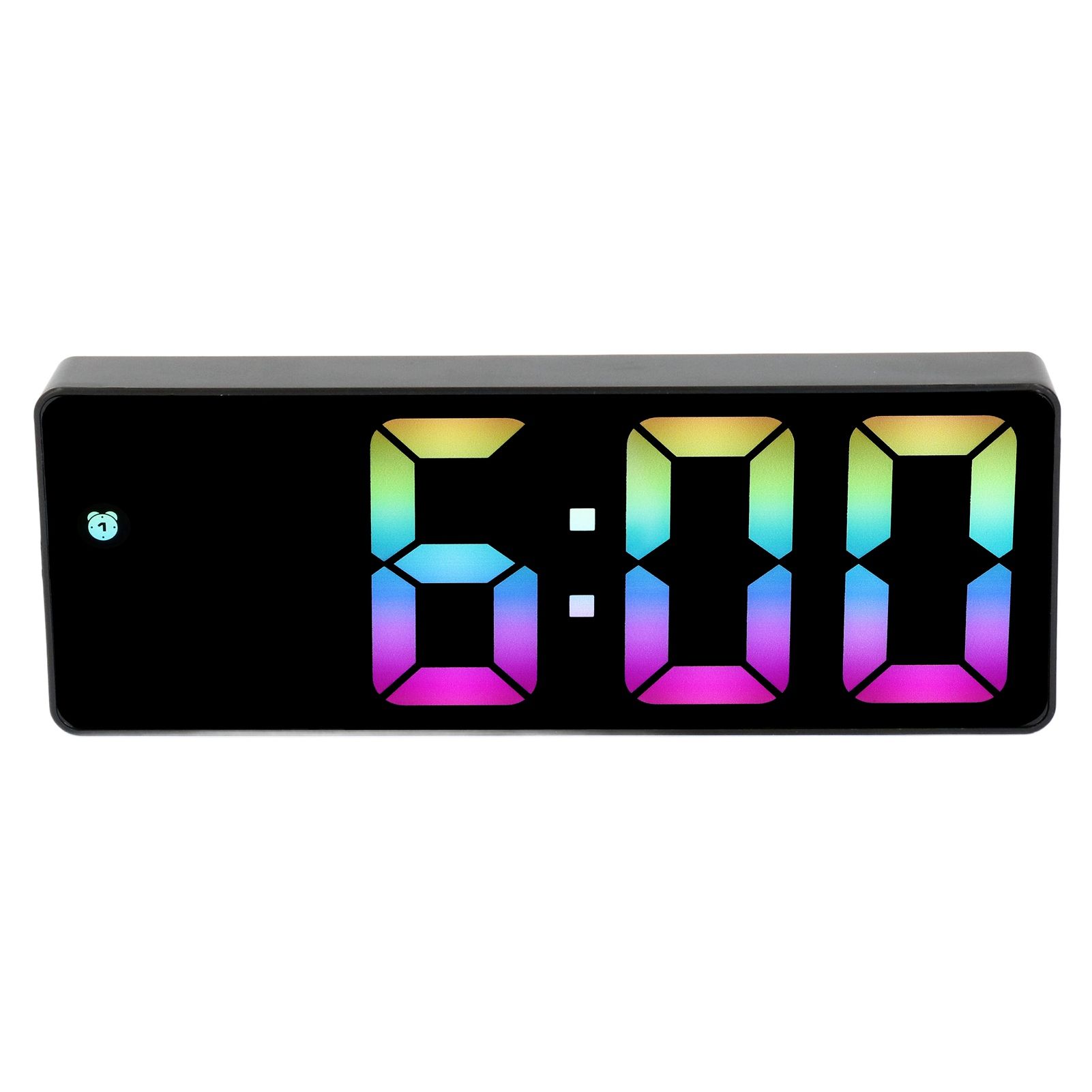 Colorful LED Digital Alarm Clock Large LED Screen Electronic Alarm Clock for Bedside Bedroom 0725 Black Shell Black Face C Style - Image 7