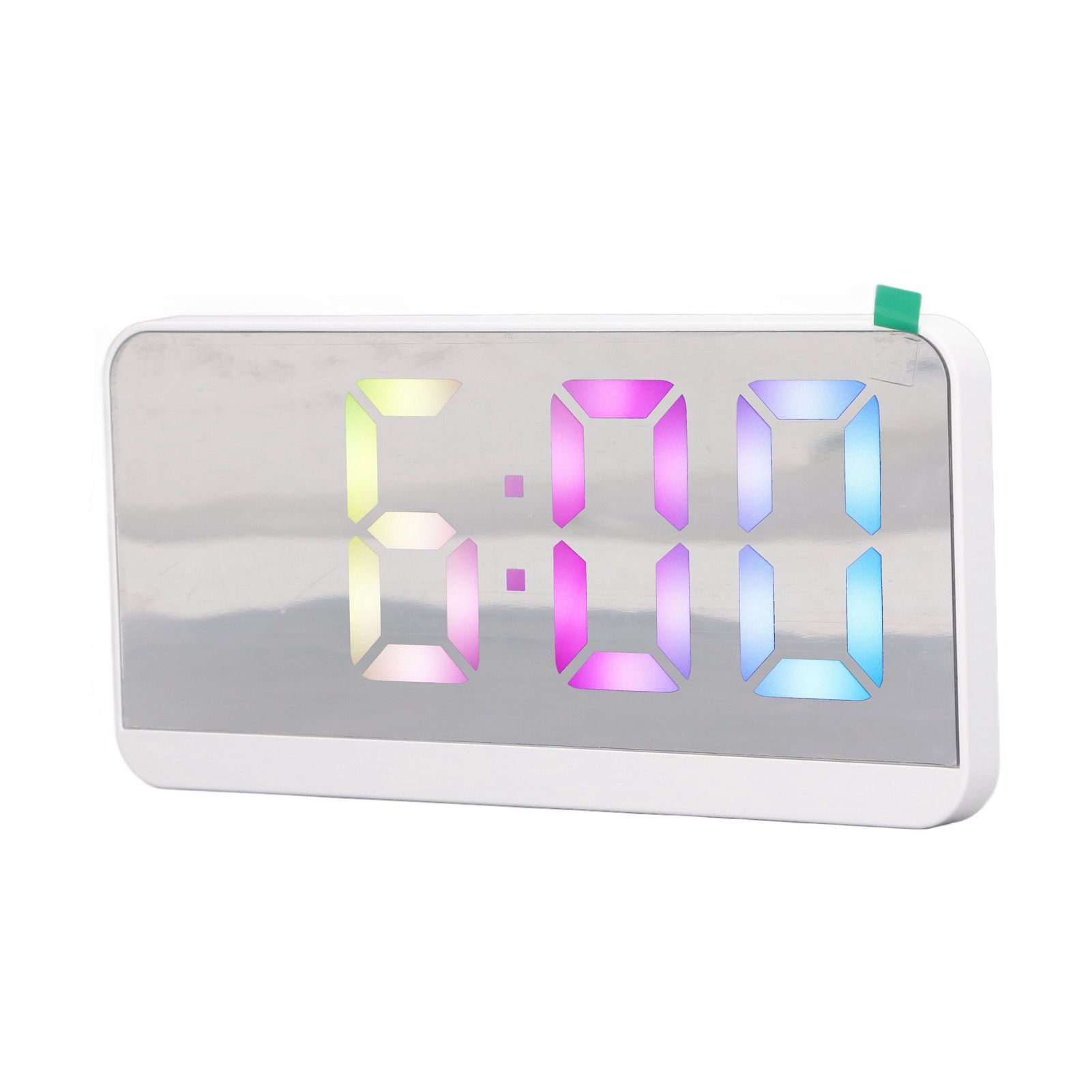 White Digital Alarm Clock with LED Mirror Screen Fashion Electronic Large Screen Clock for Home Bedroom Office - Image 3