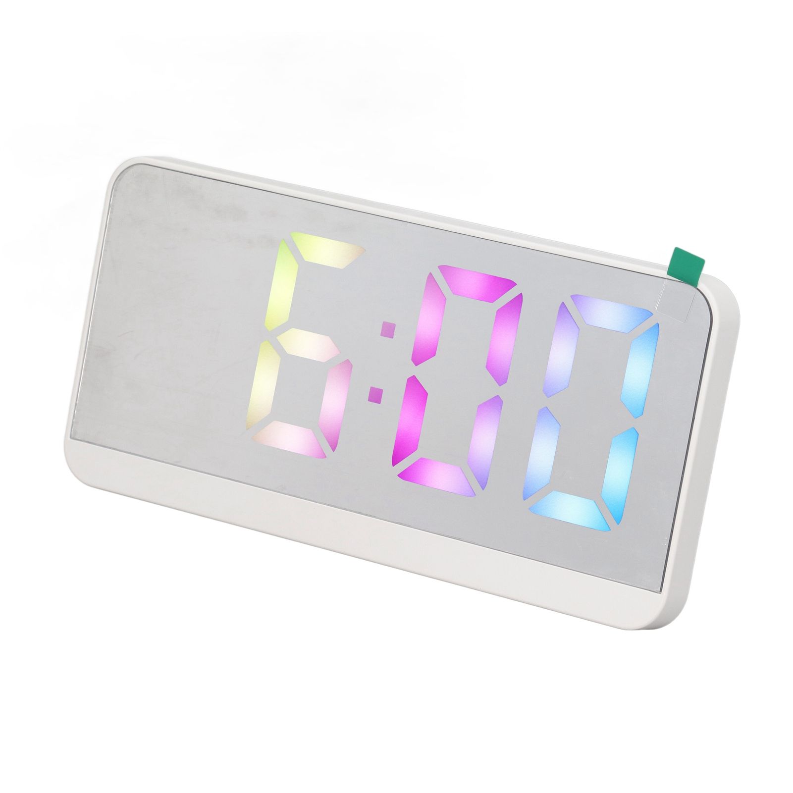 White Digital Alarm Clock with LED Mirror Screen Fashion Electronic Large Screen Clock for Home Bedroom Office - Image 7