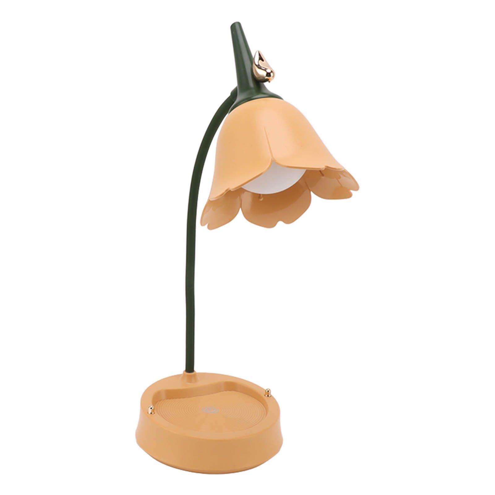 3W LED Touch Desk Lamp 3 Gear Dimmable Foldable Petal Shape Desktop Table Light USB 5V Orange - Image 2