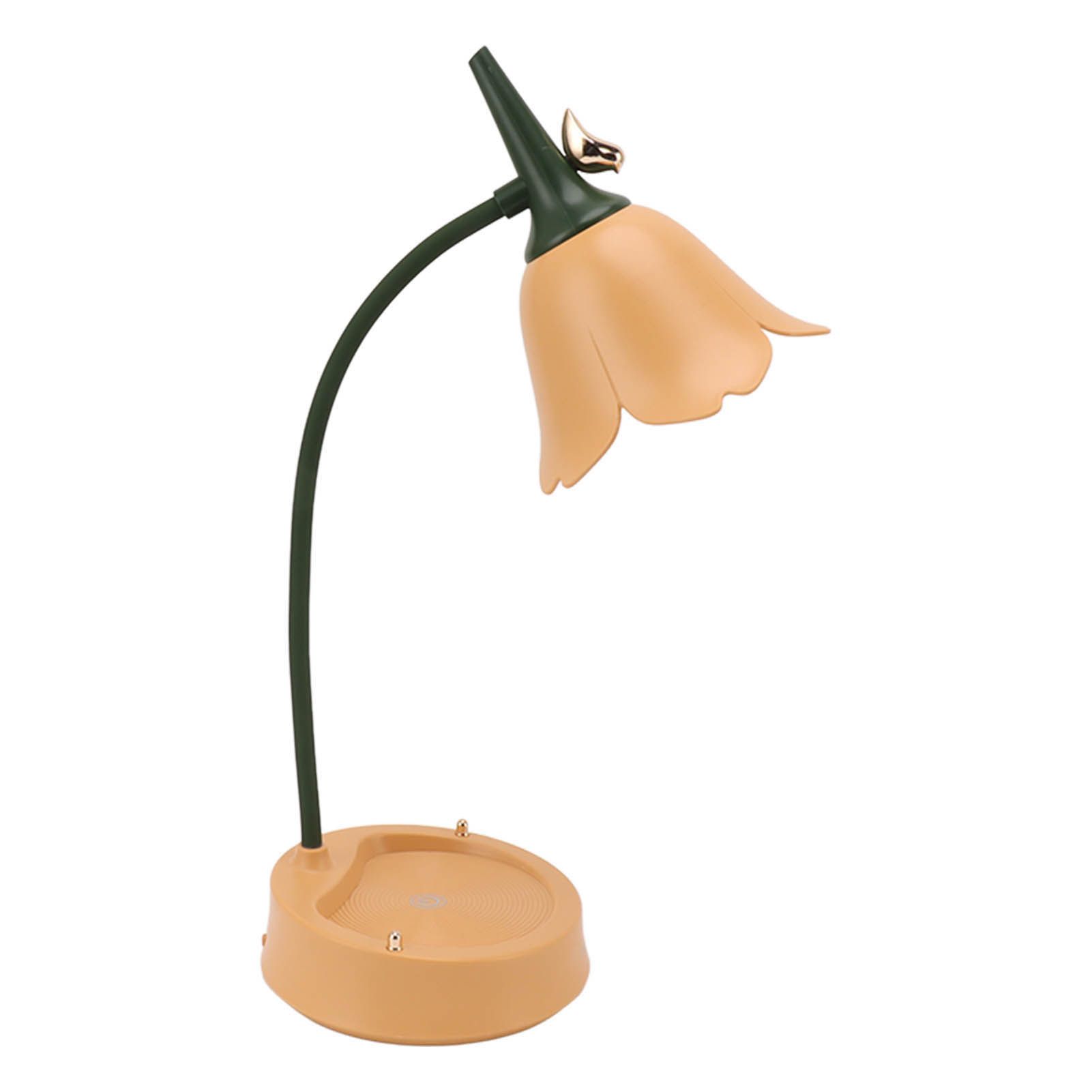 3W LED Touch Desk Lamp 3 Gear Dimmable Foldable Petal Shape Desktop Table Light USB 5V Orange - Image 3